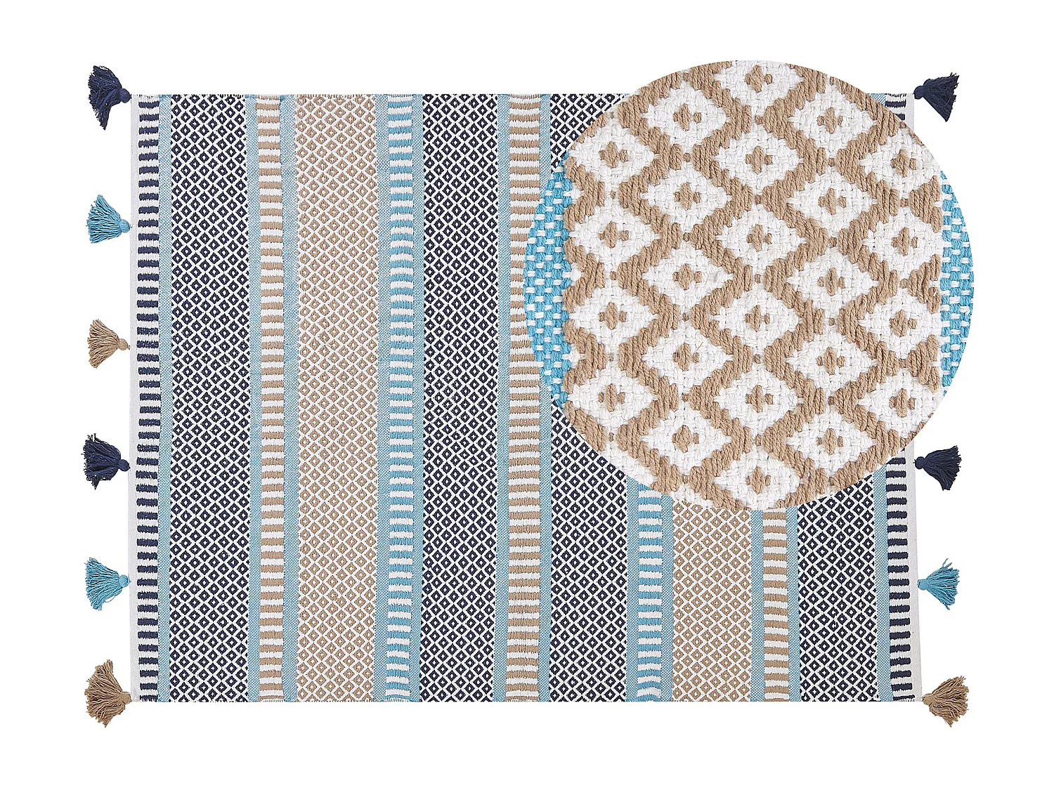 Tapis MARMARA Bleu 160 x 230 cm Coton