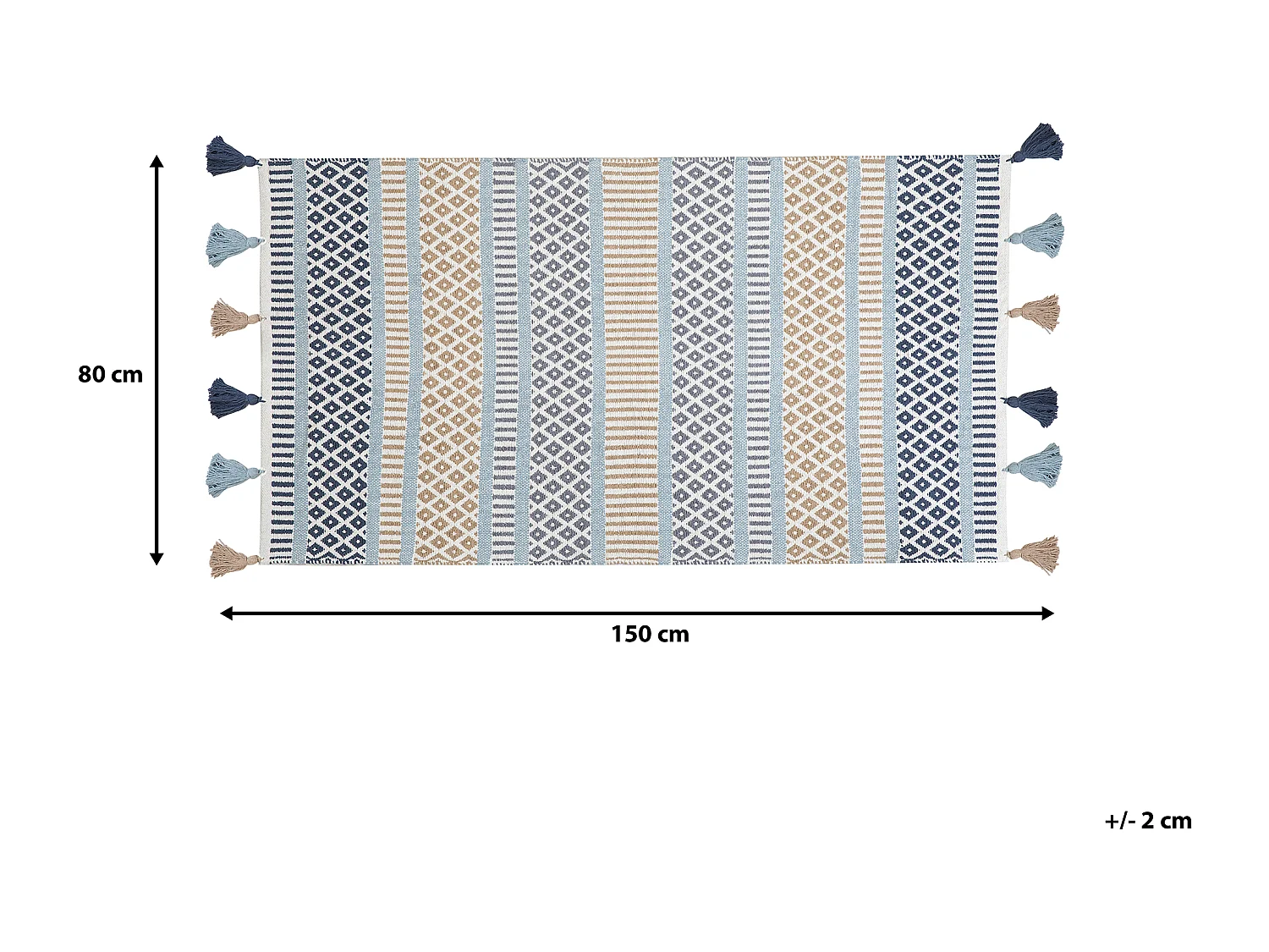 Tapis bleu/beige à motifs 80 x 150 MARMARA