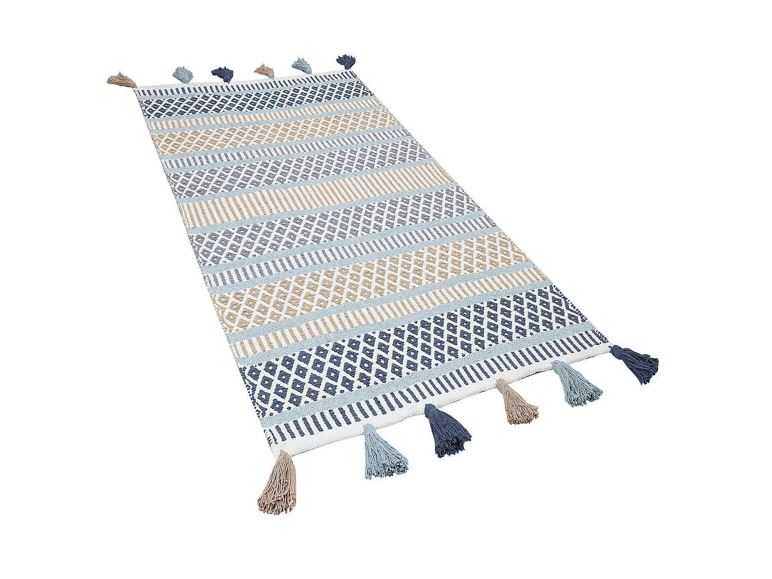 Tapis bleu/beige à motifs 80 x 150 MARMARA