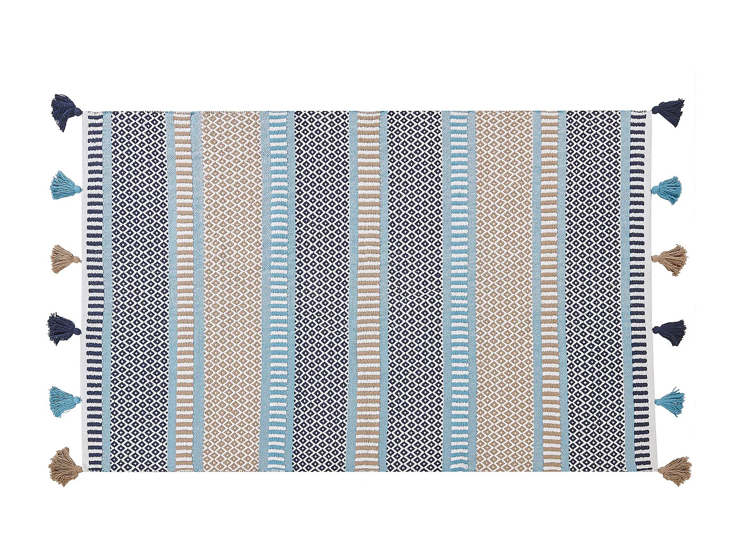 Tapis bleu/beige à motifs 140 x 200 MARMARA