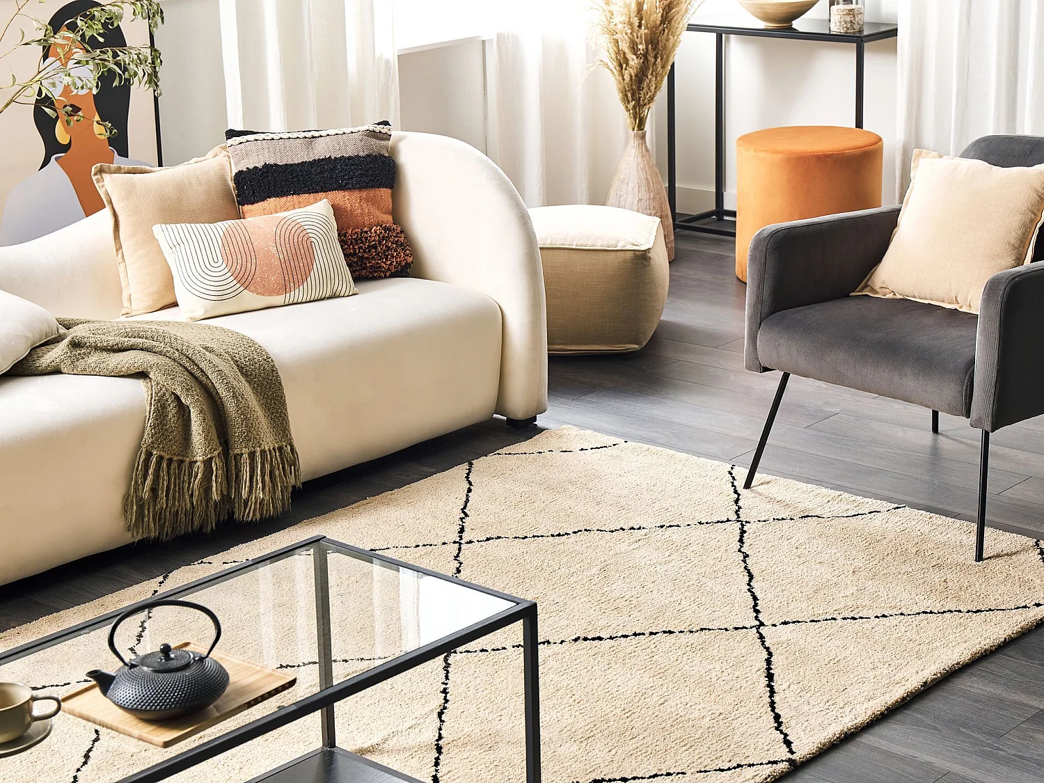 Tapis MUTKI Beige 200 x 200 cm