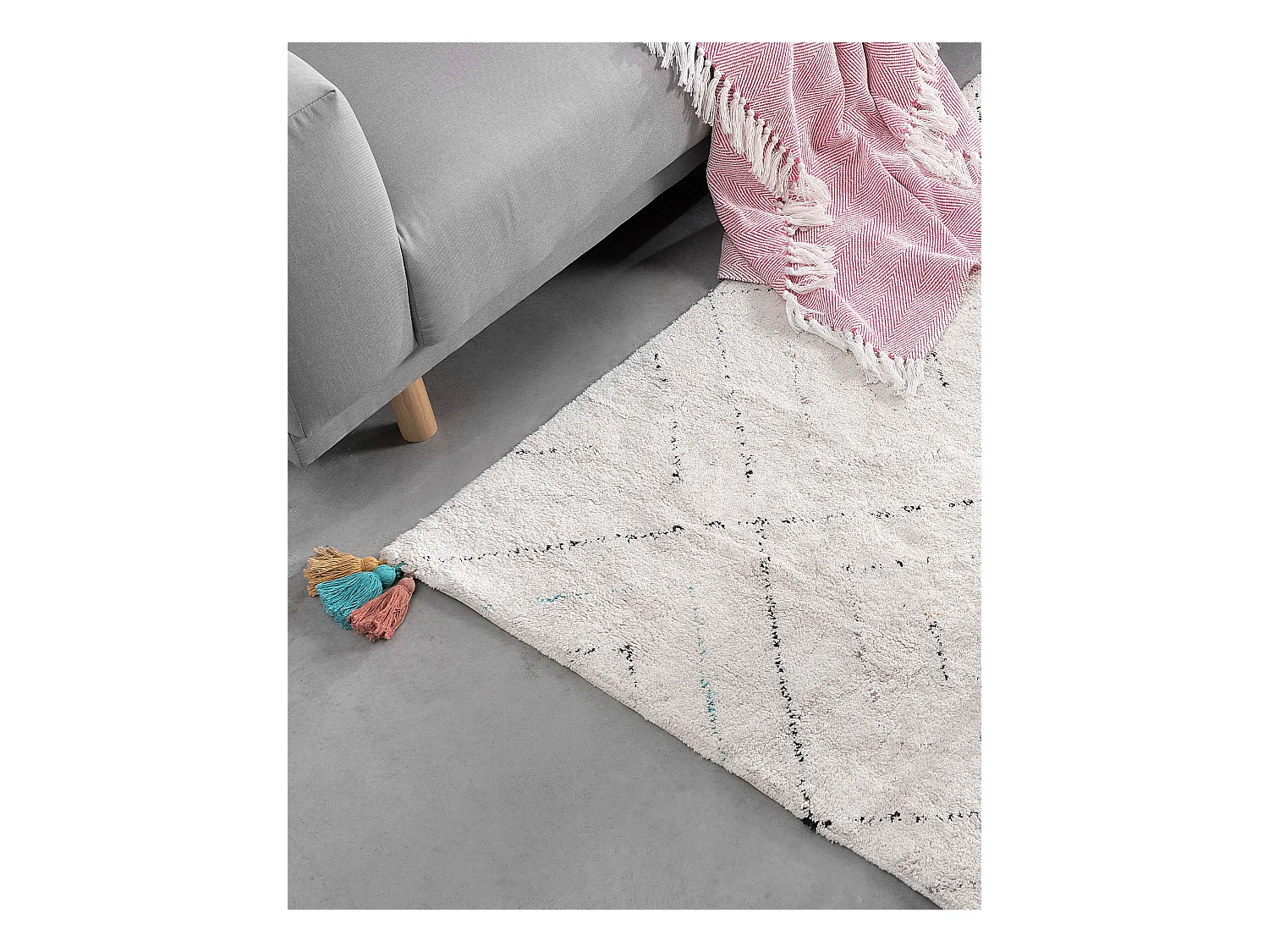 Tapis KARTAL Blanc 140 x 200 cm Coton
