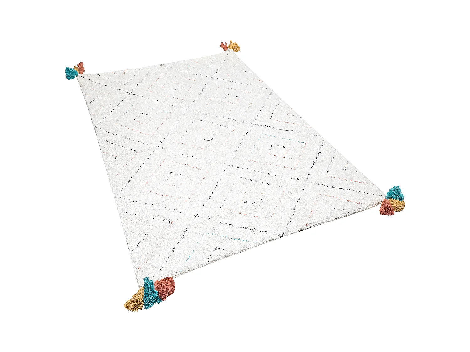 Tapis KARTAL Blanc 140 x 200 cm Coton