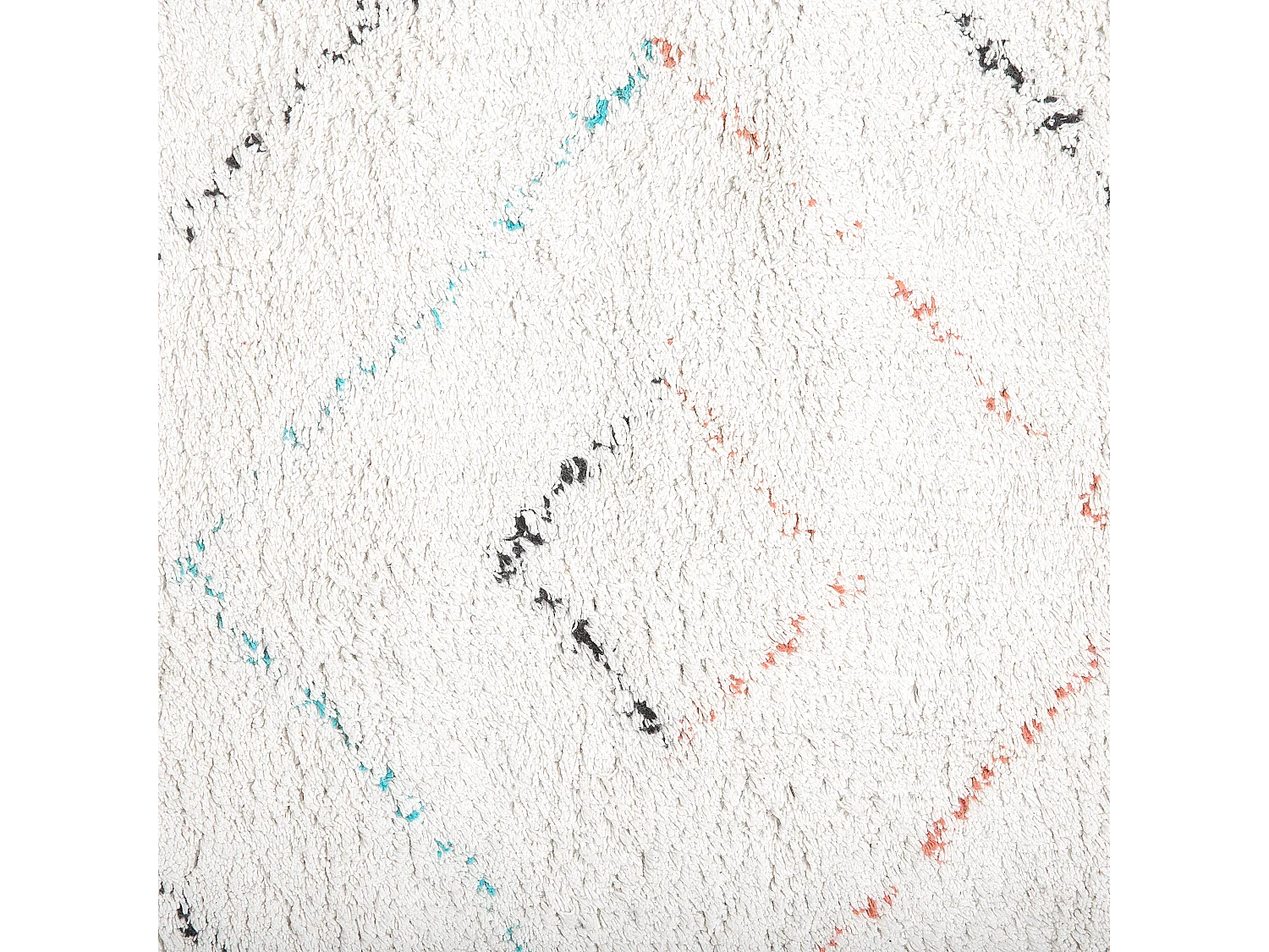 Teppich Baumwolle weiss 140 x 200 cm geometrisches Muster Shaggy KARTAL