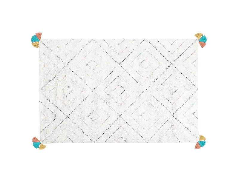 Tapis KARTAL Blanc 140 x 200 cm Coton