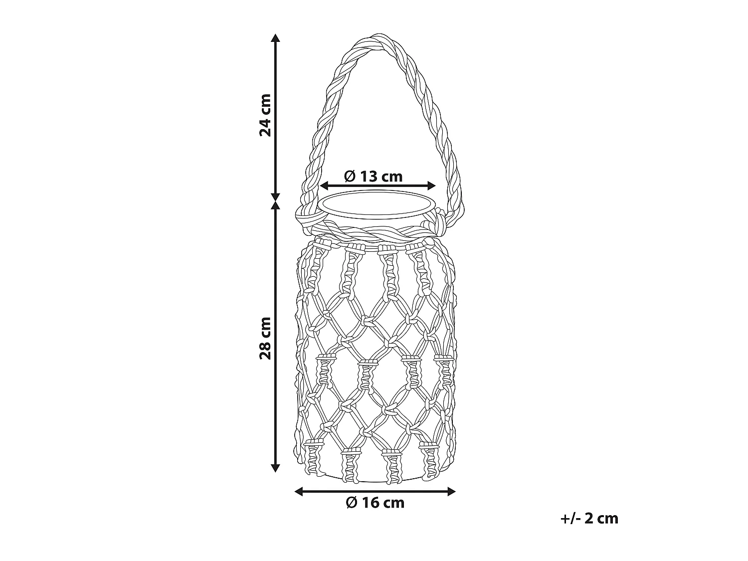 Lanterne JALEBI Tissu 28 cm Blanc cassé