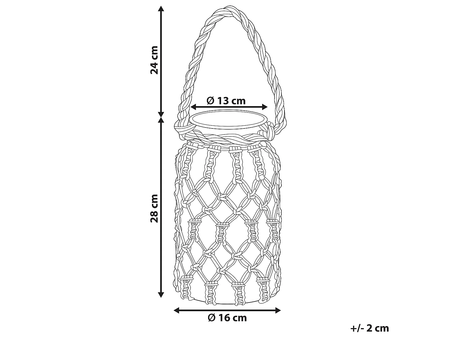 Lantaarn JALEBI Stof 28 cm Gebroken wit