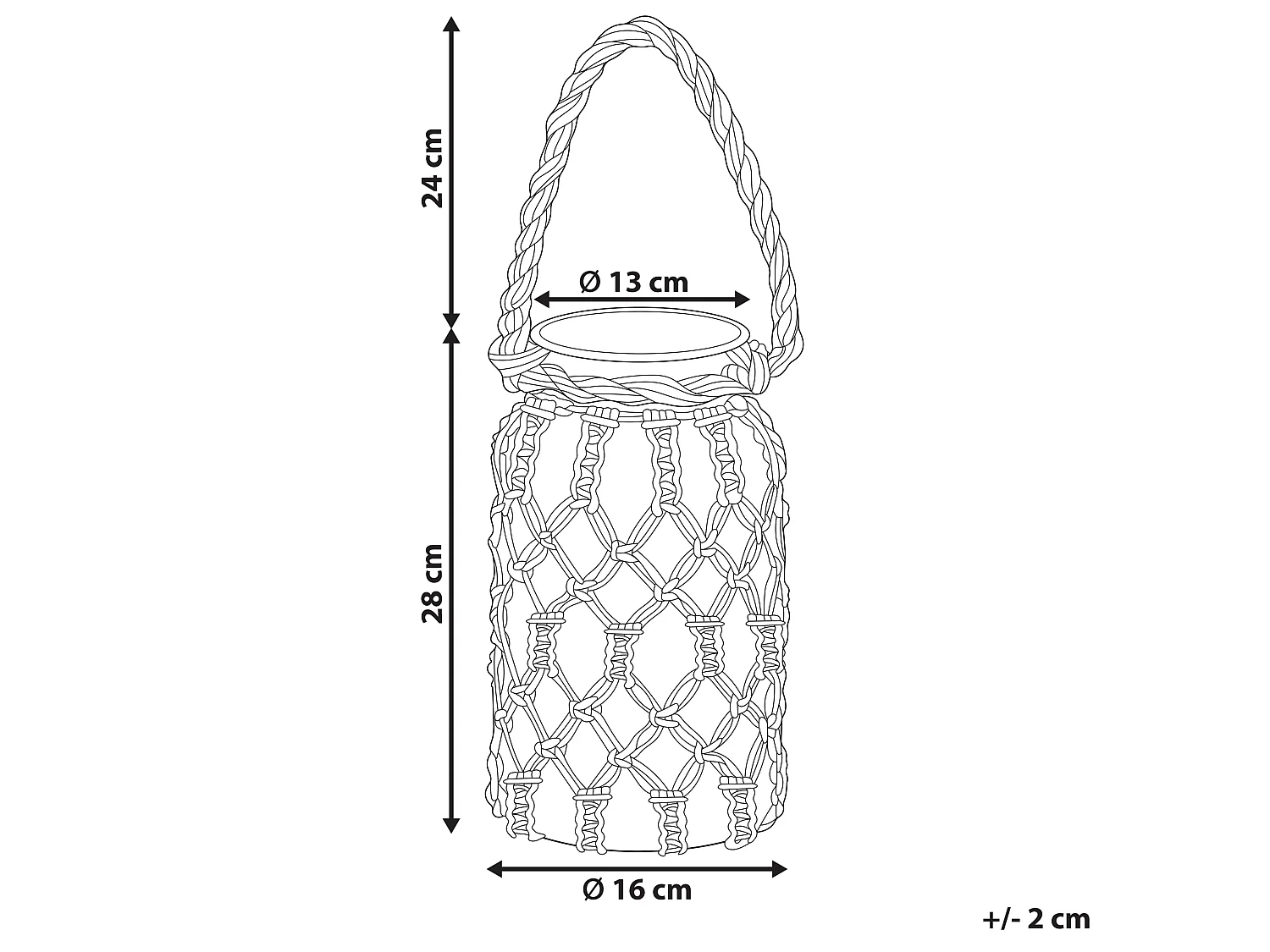 Lantaarn JALEBI Stof 28 cm Gebroken wit