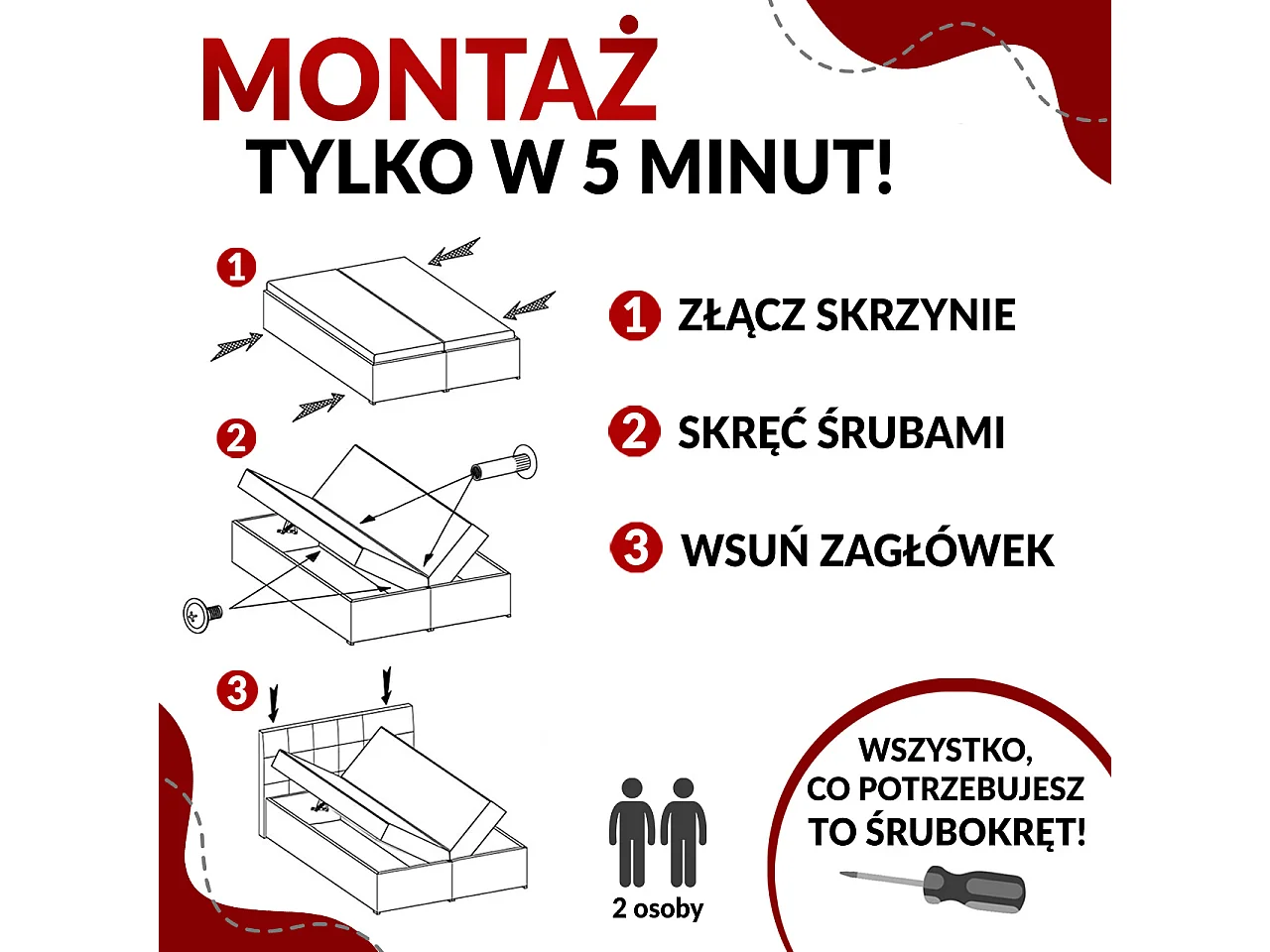 Boxspringbett CARMEN - Polsterbett mit zwei Bettkästen, gesteppte Kopfstütze, Multipocket-Matratze - 200x200 cm - H3 - Dunkelgrau Stukture
