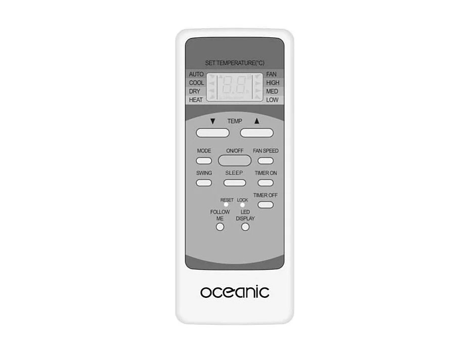 Climatiseur OCEANIC reversible mobile - monobloc - 3530 W - 12000 BTU - Chaud/Froid - Programmable - Classe energetique A