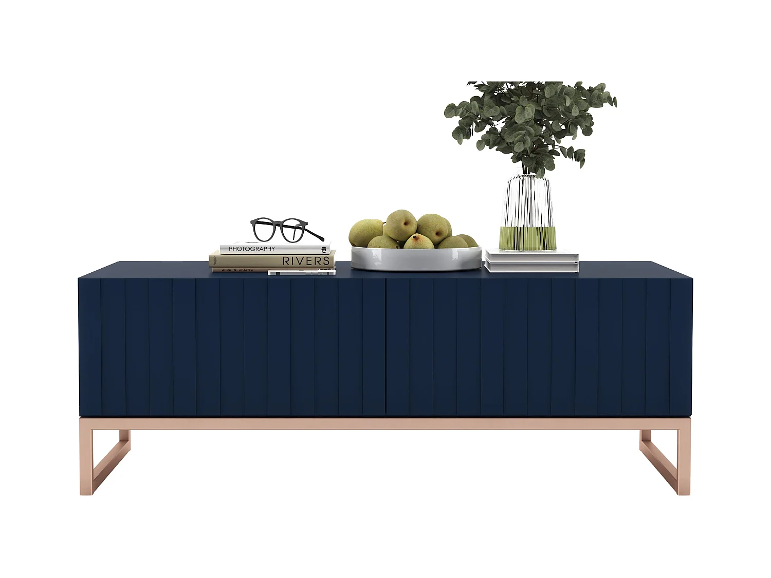 Stolik kawowy TAL 3D 110x54cm granatowy mat/gold