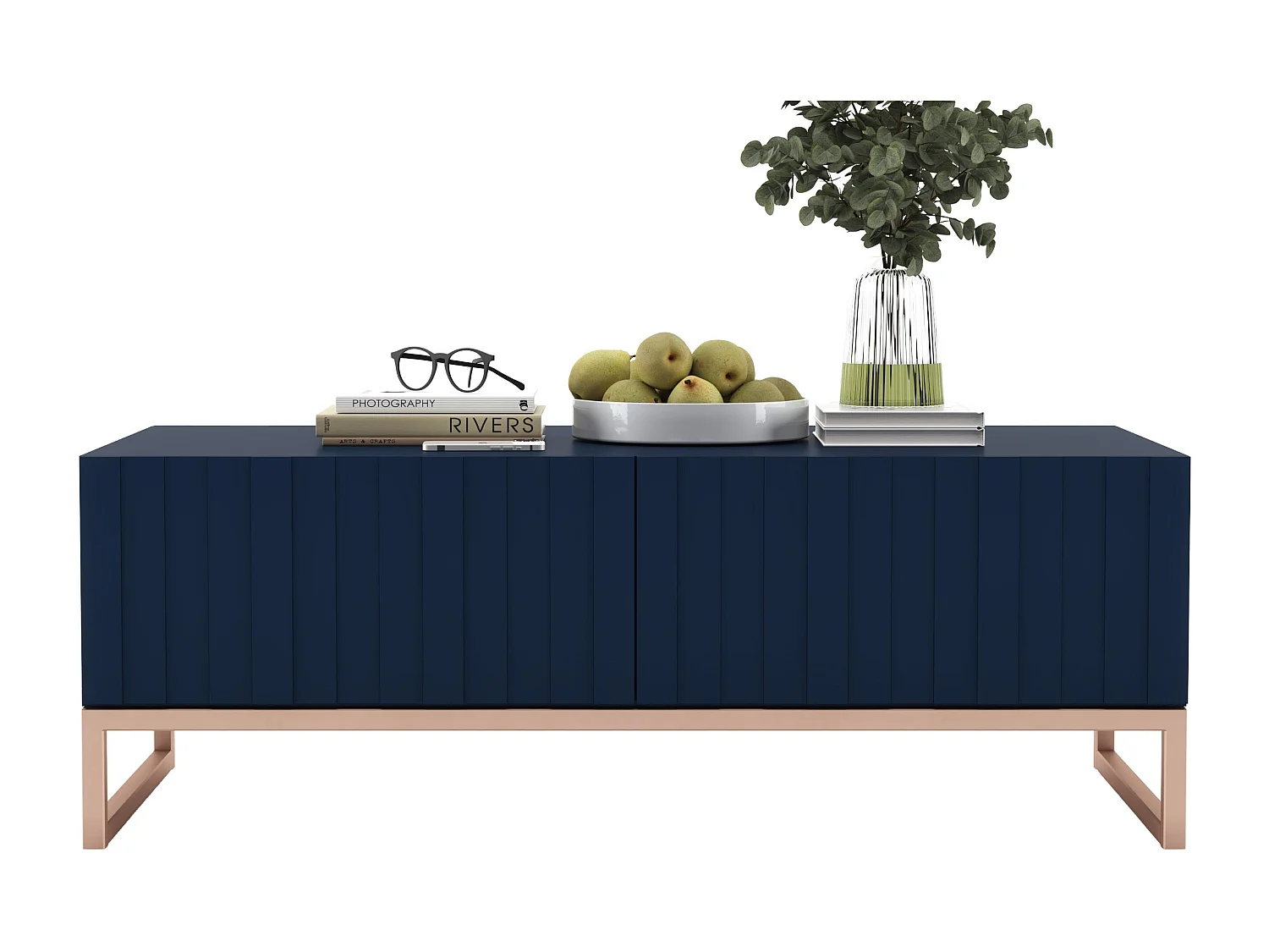 Stolik kawowy TAL 3D 110x54cm granatowy mat/gold