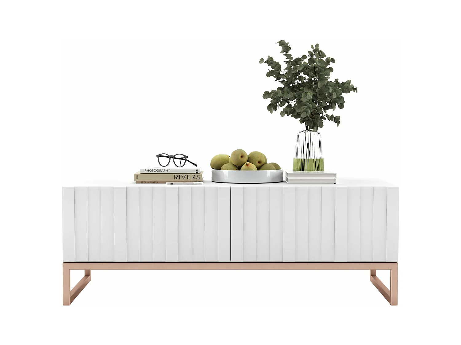 Stolik kawowy TAL 3D 110x54cm biały mat/gold