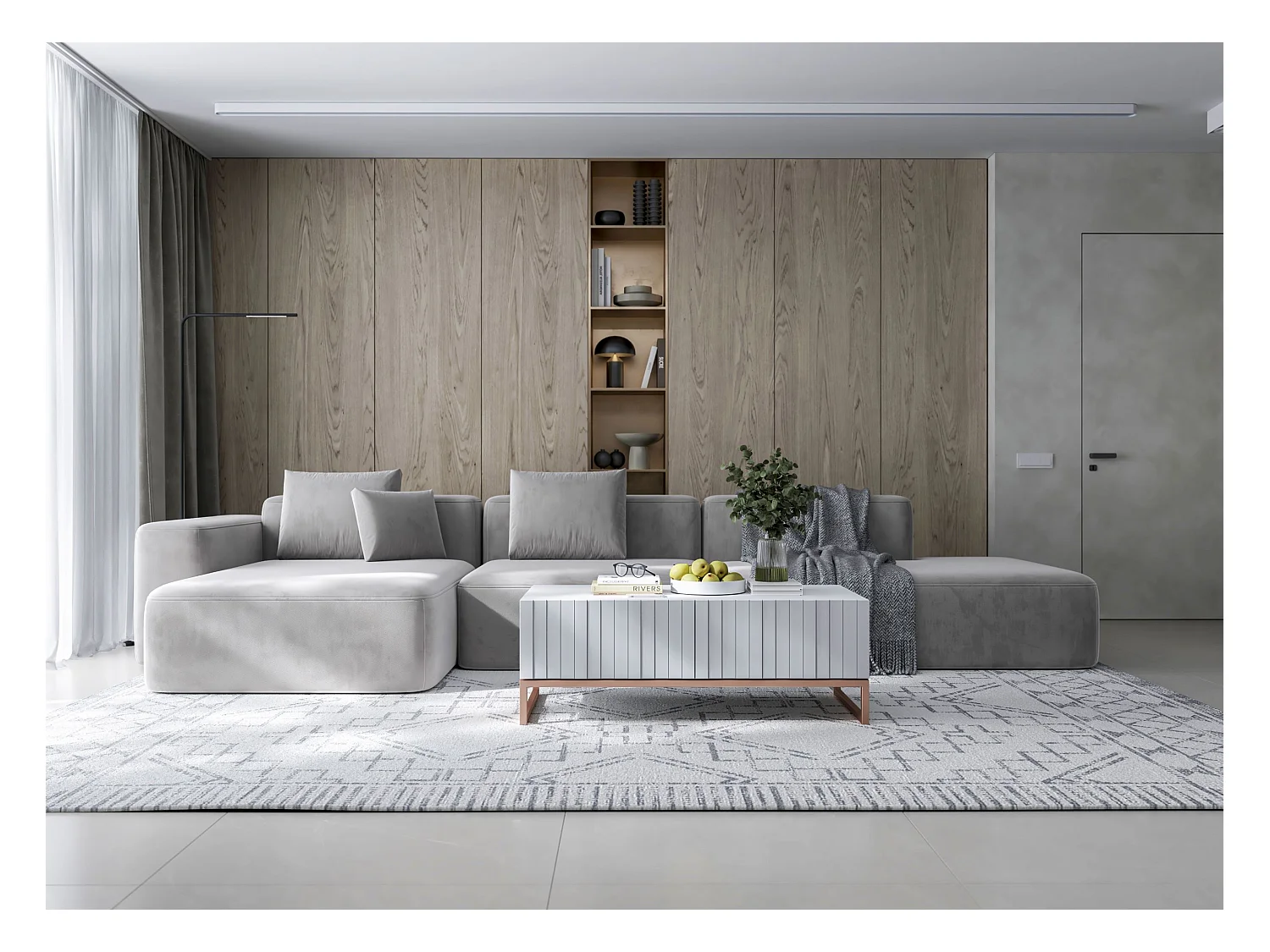 Stolik kawowy TAL 3D 110x54cm biały mat/gold