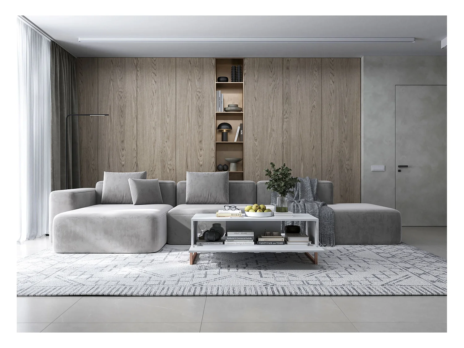 Stolik kawowy TAL 3D 110x54cm biały mat/gold