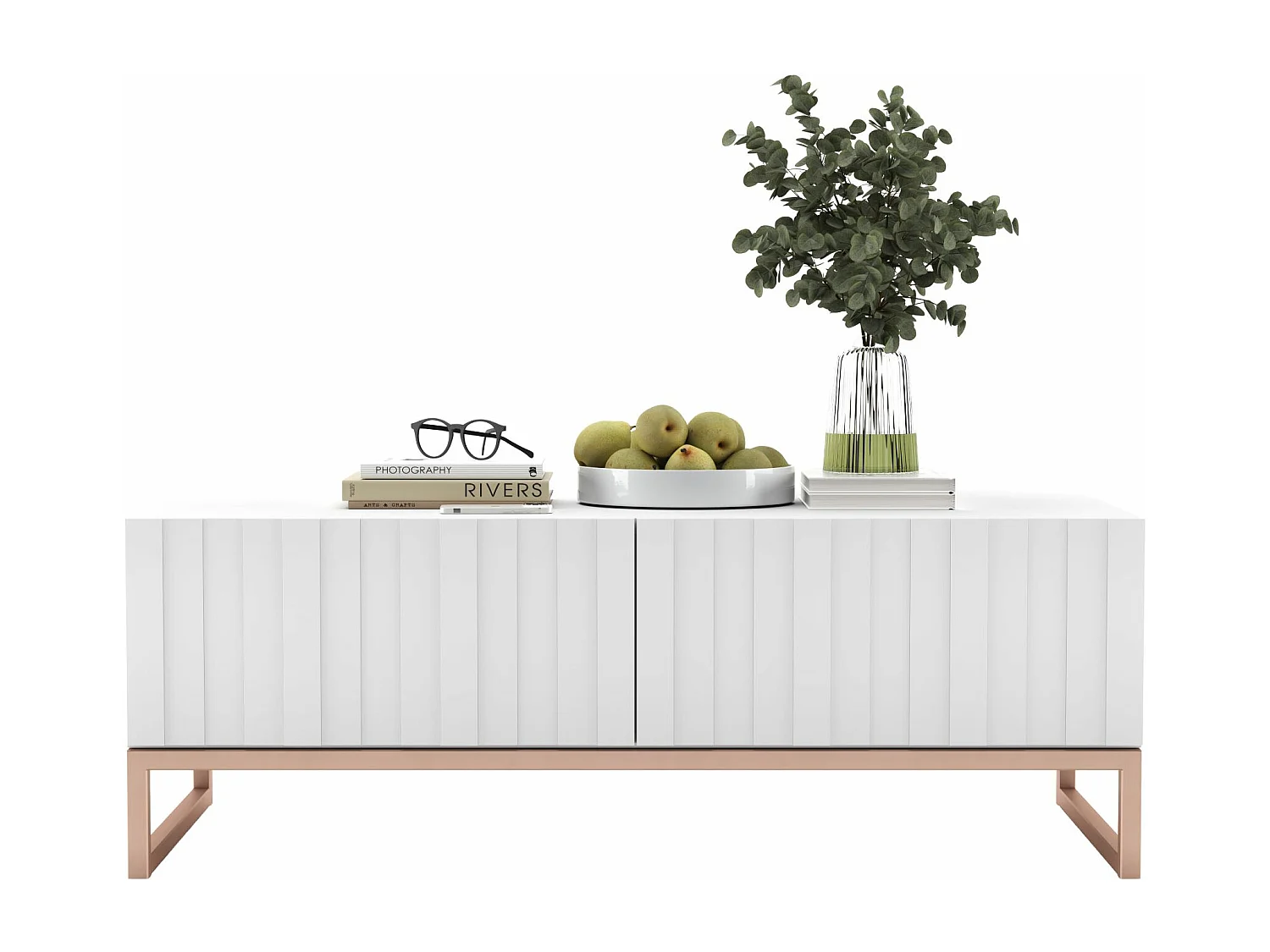 Stolik kawowy TAL 3D 110x54cm biały mat/gold