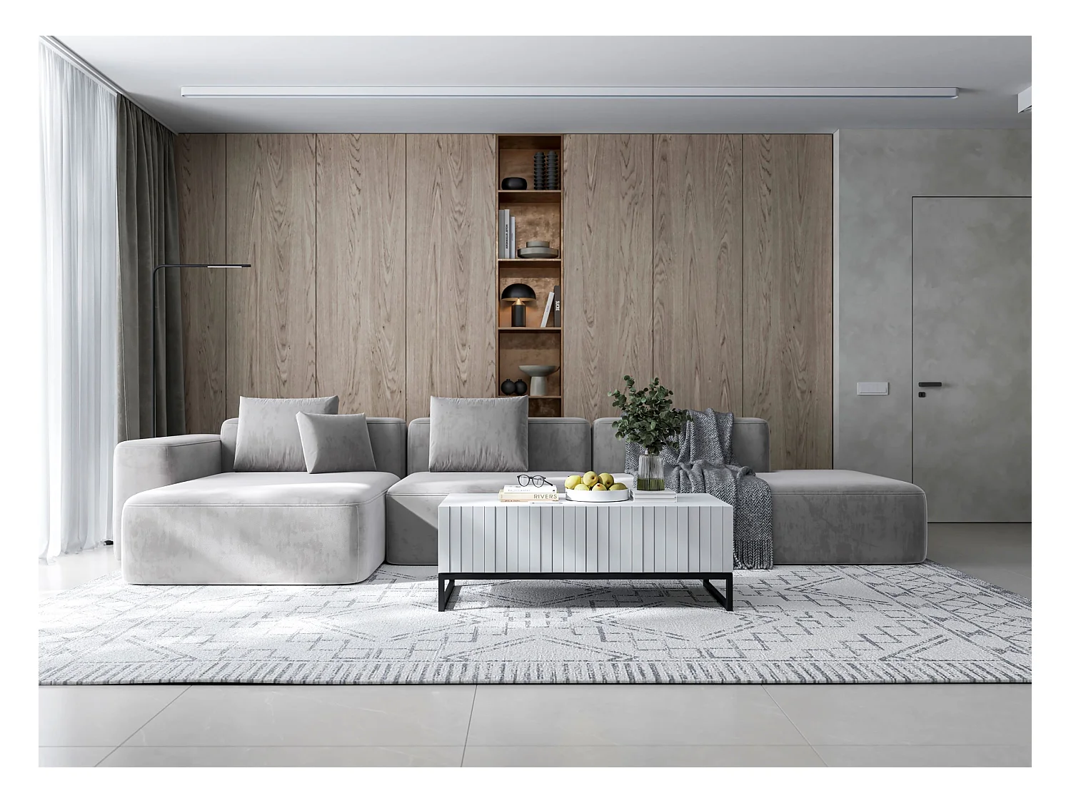 Stolik kawowy TAL 3D 110x54cm biały mat