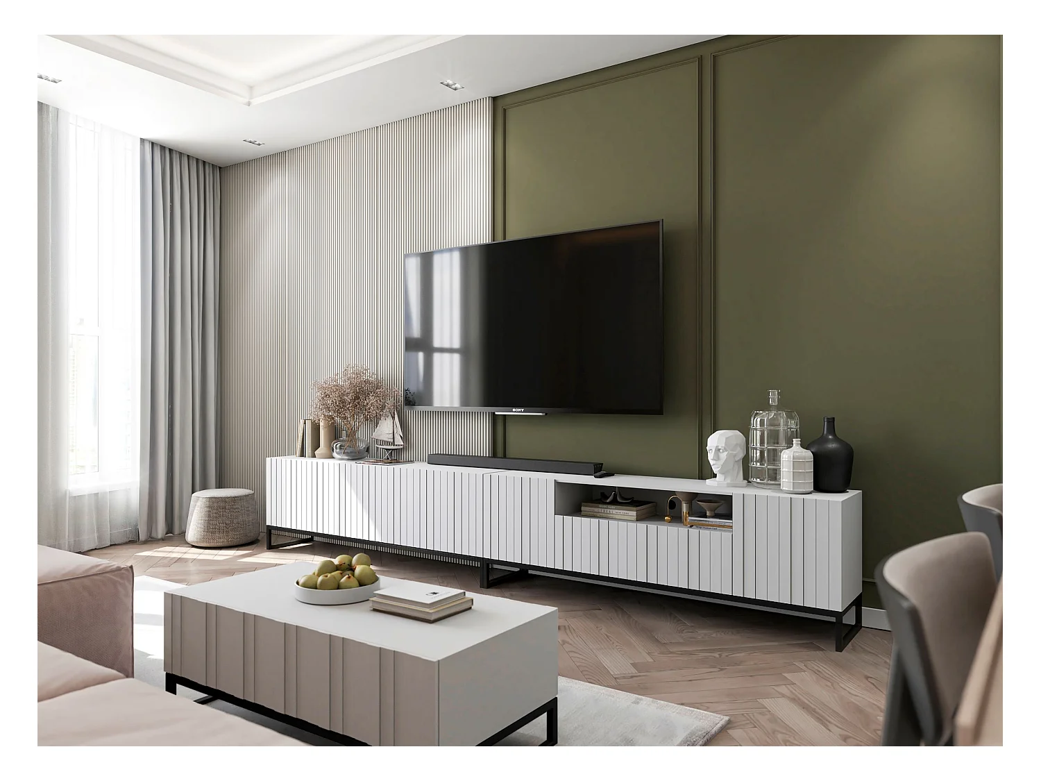 Stolik kawowy TAL 3D 110x54cm biały mat