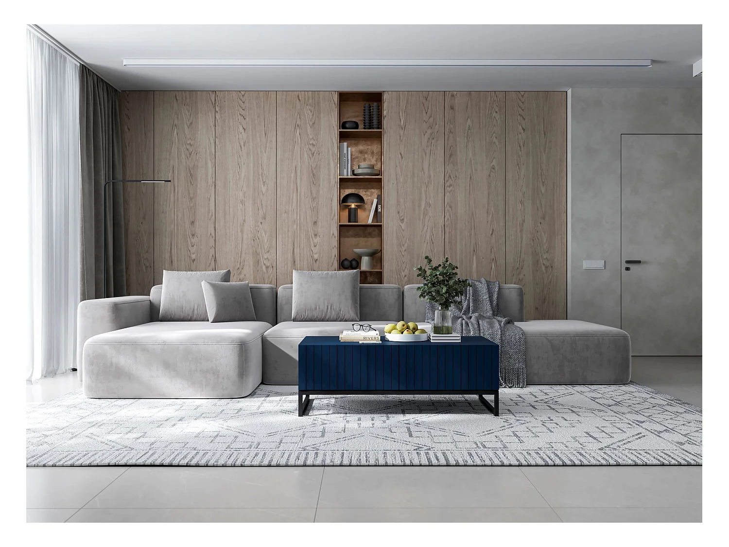 Stolik kawowy TAL 3D 110x54cm granatowy mat