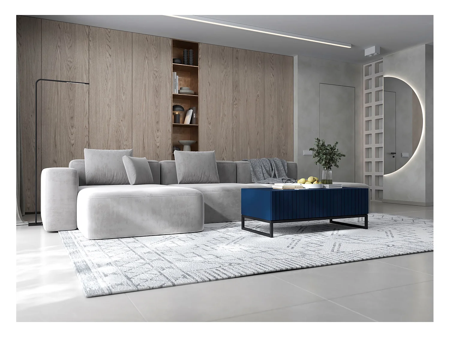 Stolik kawowy TAL 3D 110x54cm granatowy mat