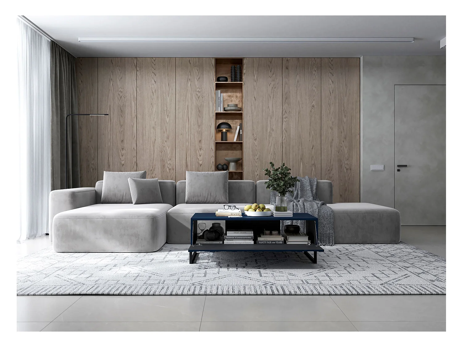 Stolik kawowy TAL 3D 110x54cm granatowy mat