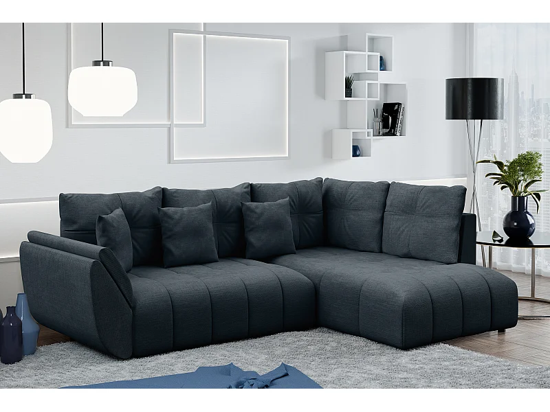 AX LIVING Hoekbank L vorm Kayseri 266 cm in Grijs met Bedfunctie