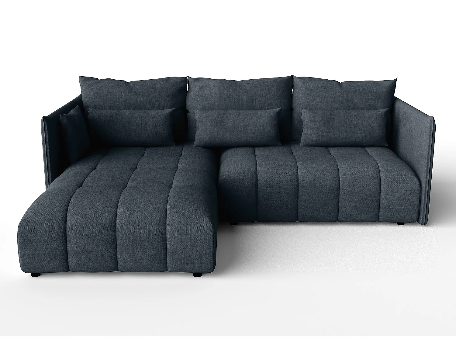 AX LIVING Canapé d’angle convertible Gaziante – 245cm gris avec coffre