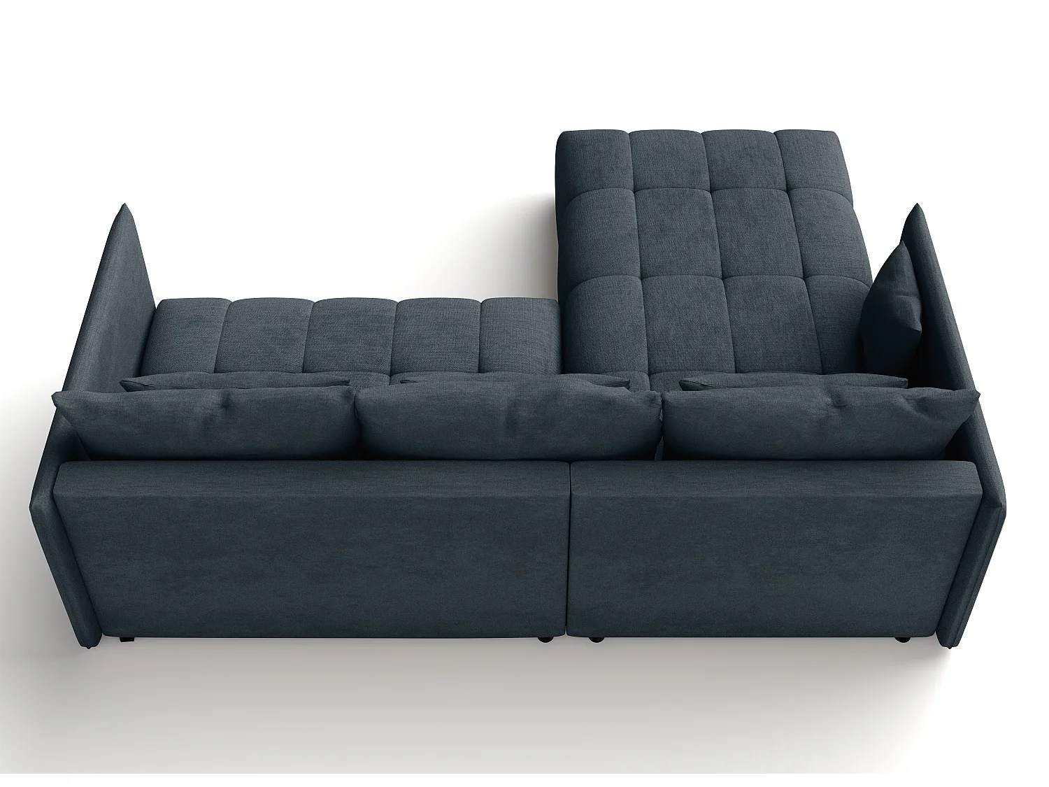 AX LIVING Canapé d’angle convertible Gaziante – 245cm gris avec coffre