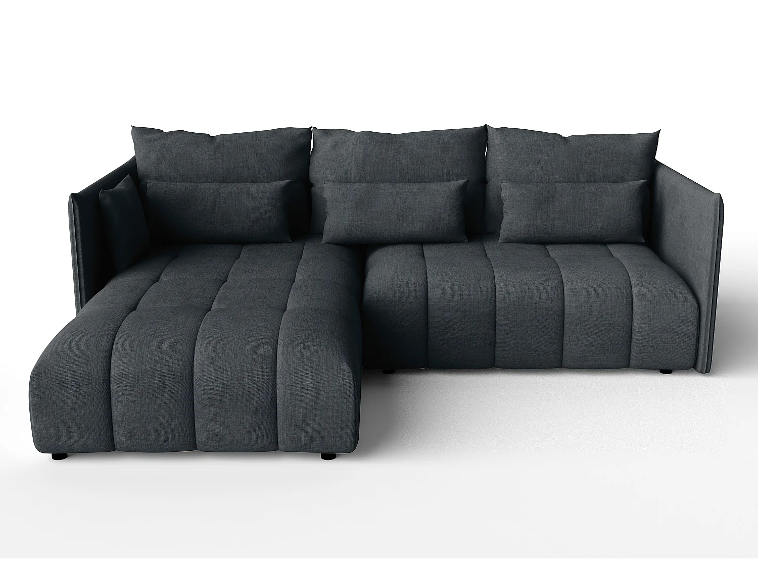 AX LIVING Canapé d’angle convertible Gaziante – 245cm gris avec coffre