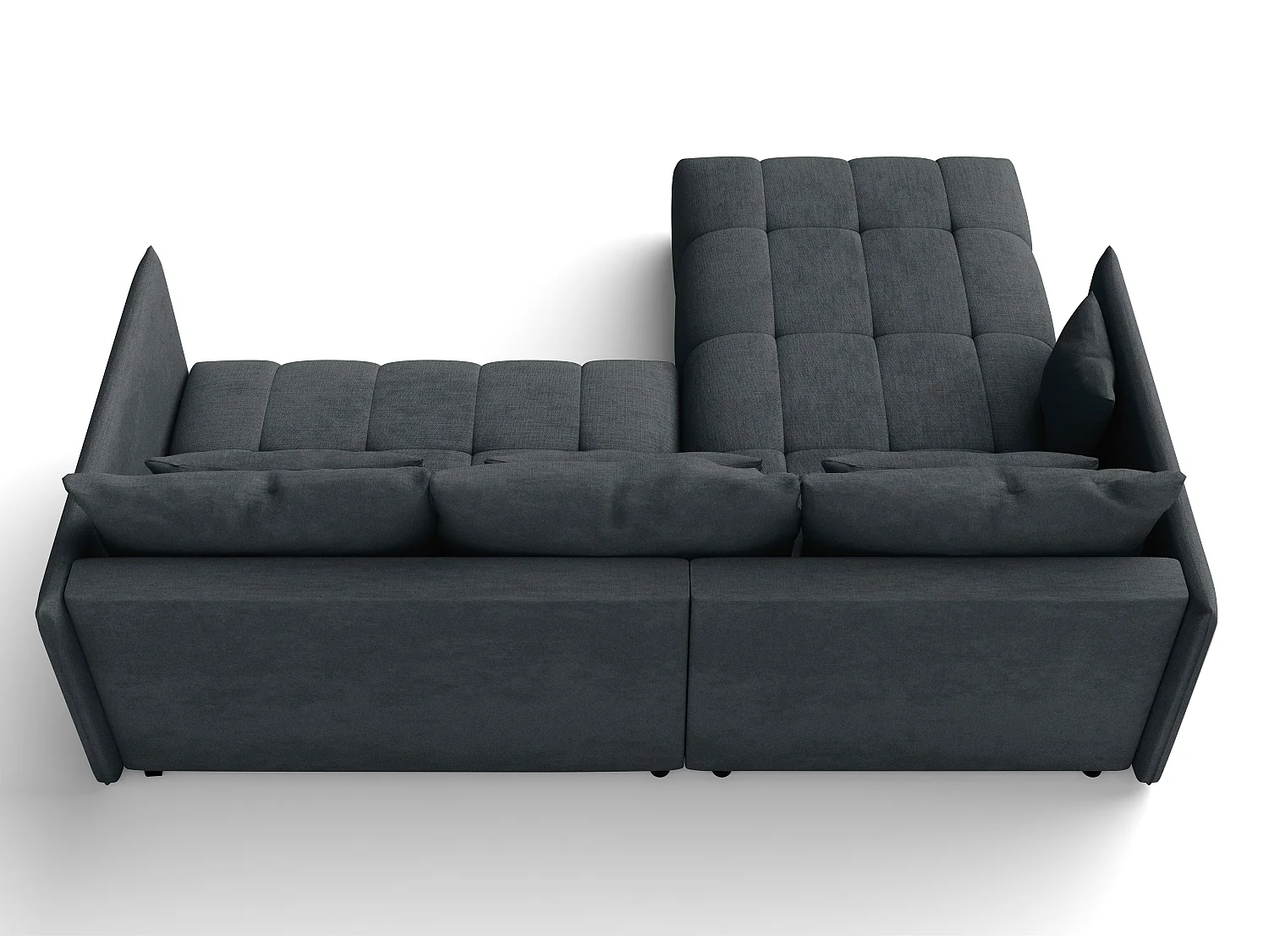 AX LIVING Hoekbank L vorm Gaziante 248 cm in Antraciet met Bedfunctie