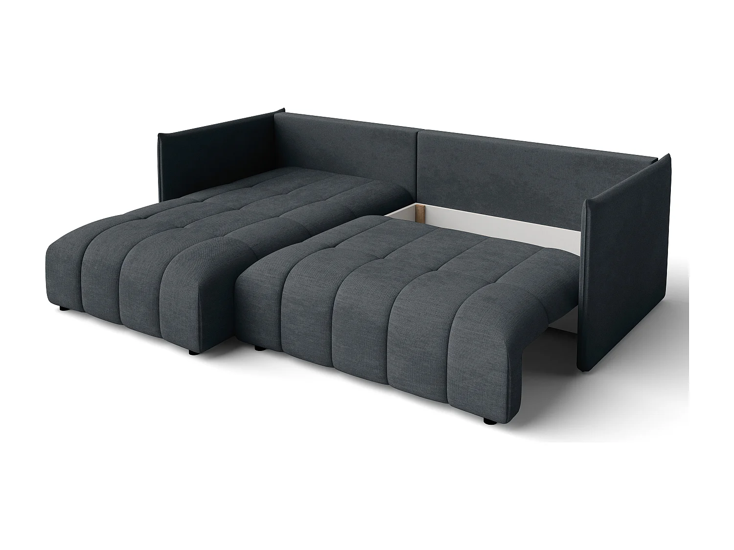 AX LIVING Hoekbank L vorm Gaziante 248 cm in Antraciet met Bedfunctie