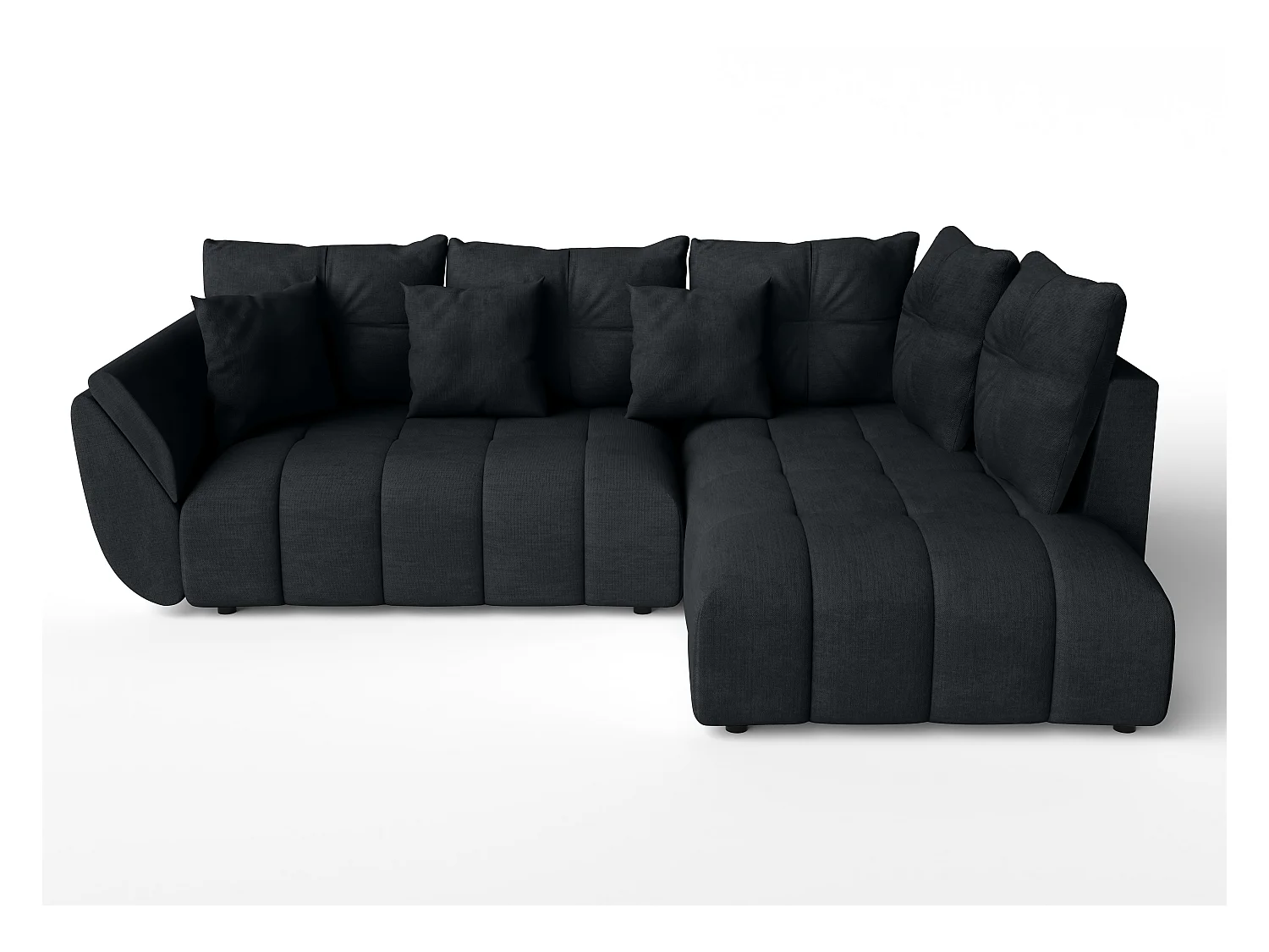 AX LIVING Kayseri anthrazit Eckschlafcouch mit Bettkasten 266 cm
