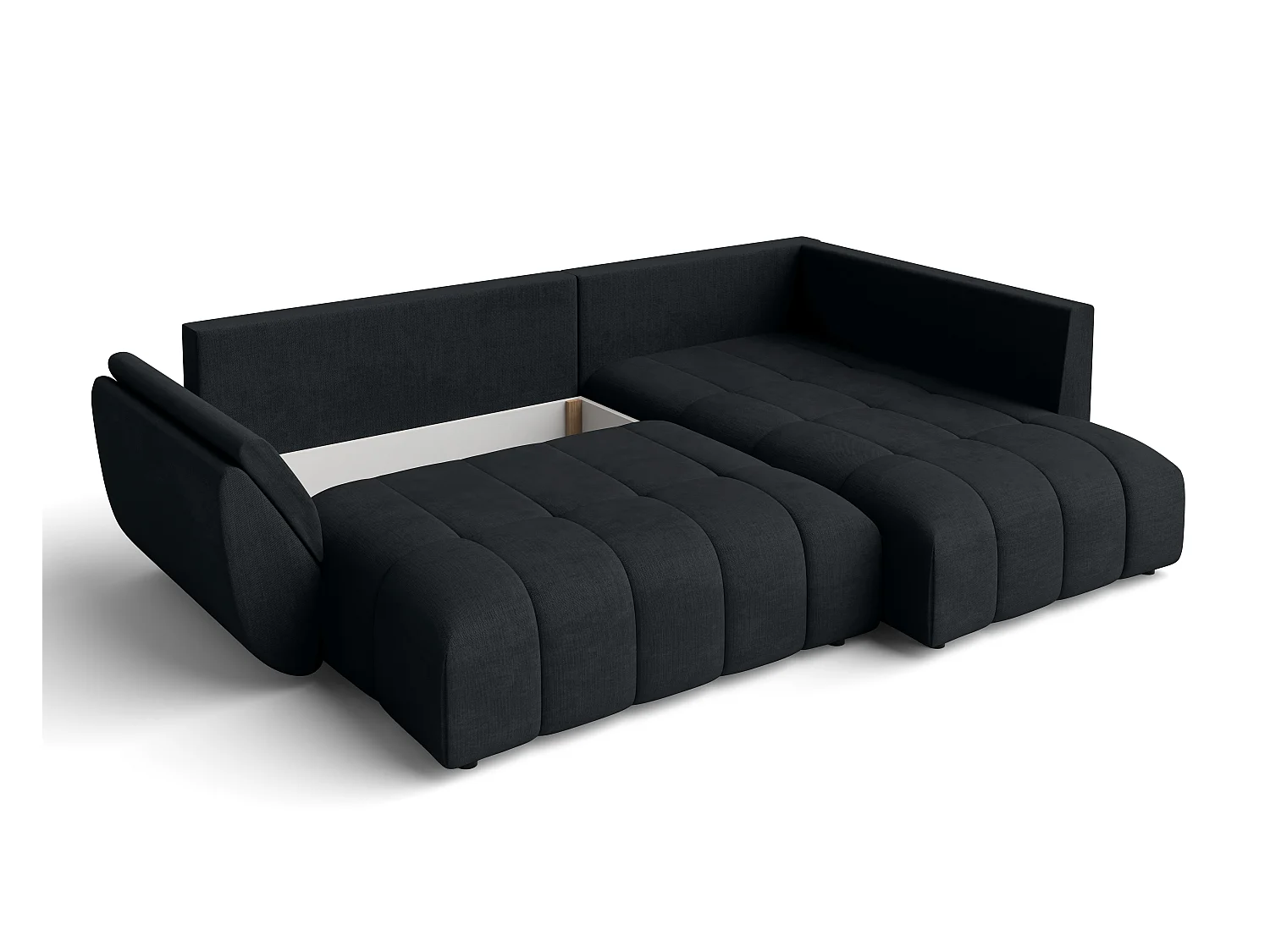 AX LIVING Kayseri anthrazit Eckschlafcouch mit Bettkasten 266 cm