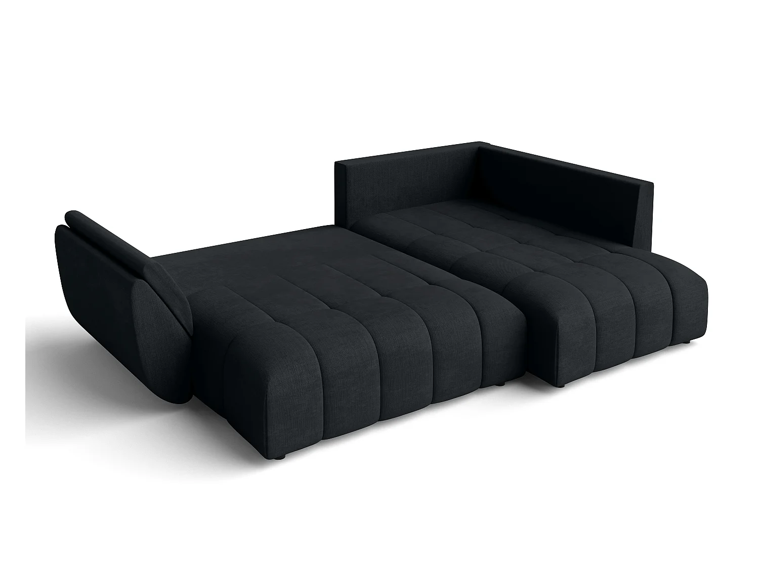 AX LIVING Kayseri anthrazit Eckschlafcouch mit Bettkasten 266 cm