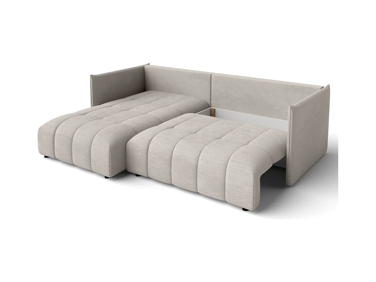 AX LIVING Hoekbank L vorm Gaziante 245 cm in Beige met Bedfunctie
