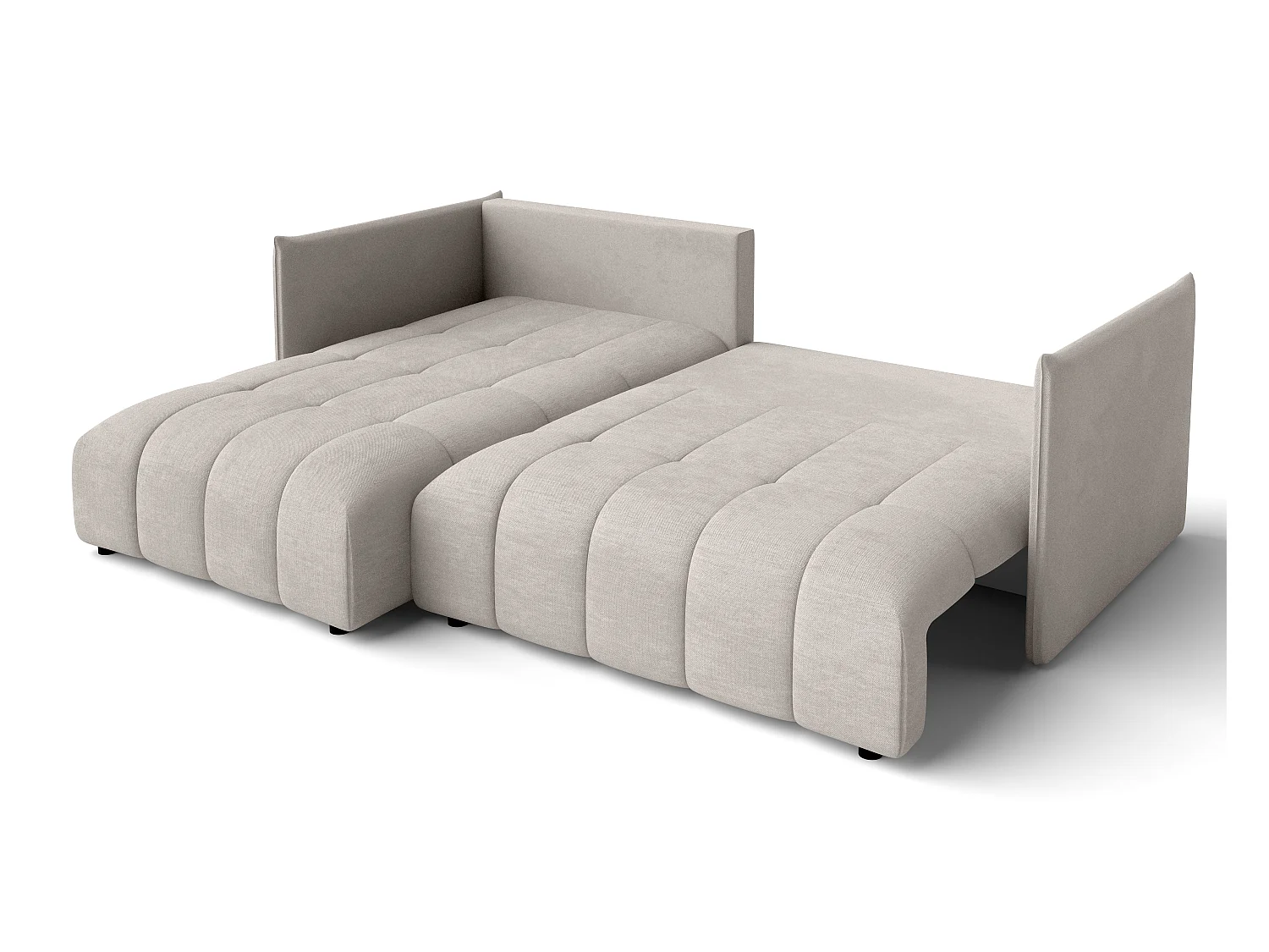 AX LIVING Hoekbank L vorm Gaziante 245 cm in Beige met Bedfunctie