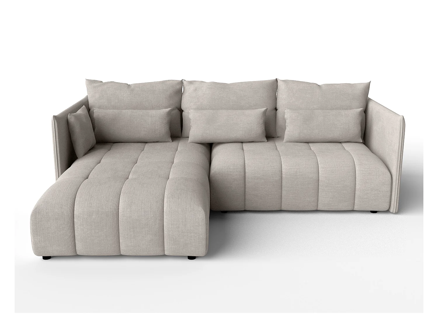 AX LIVING Hoekbank L vorm Gaziante 245 cm in Beige met Bedfunctie