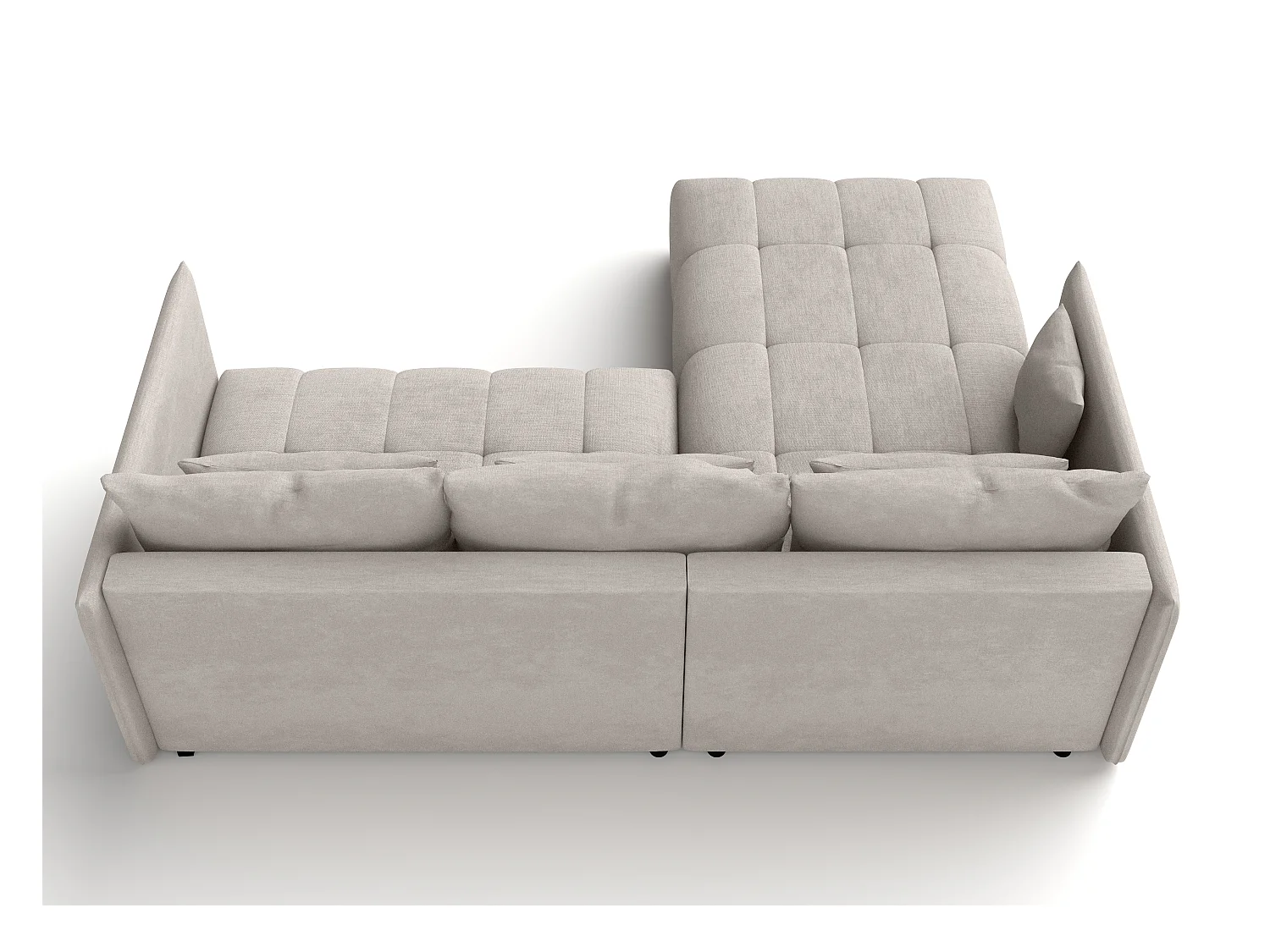 AX LIVING Hoekbank L vorm Gaziante 245 cm in Beige met Bedfunctie