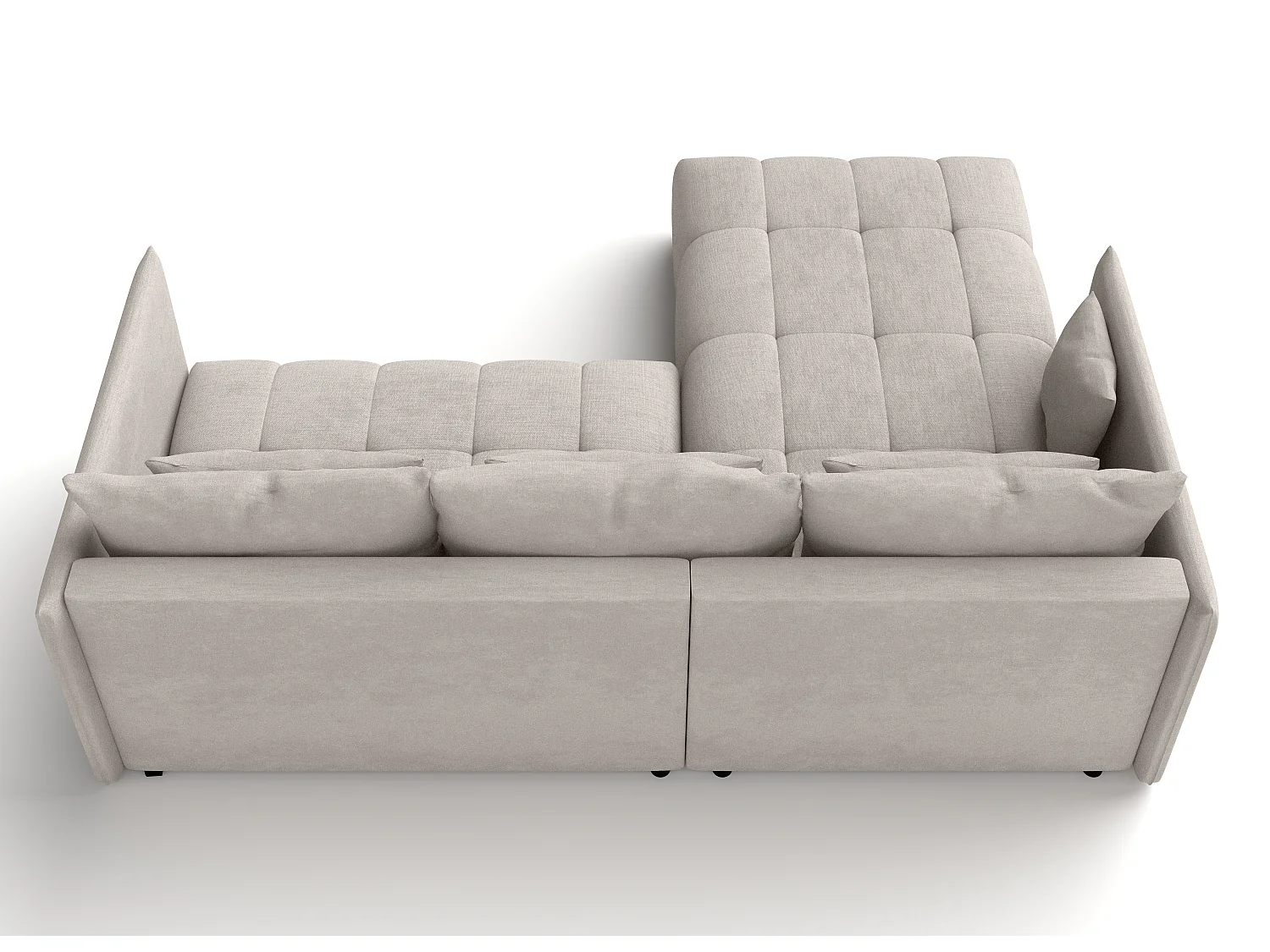 AX LIVING Canapé d’angle convertible Gaziante 245 cm beige avec coffre