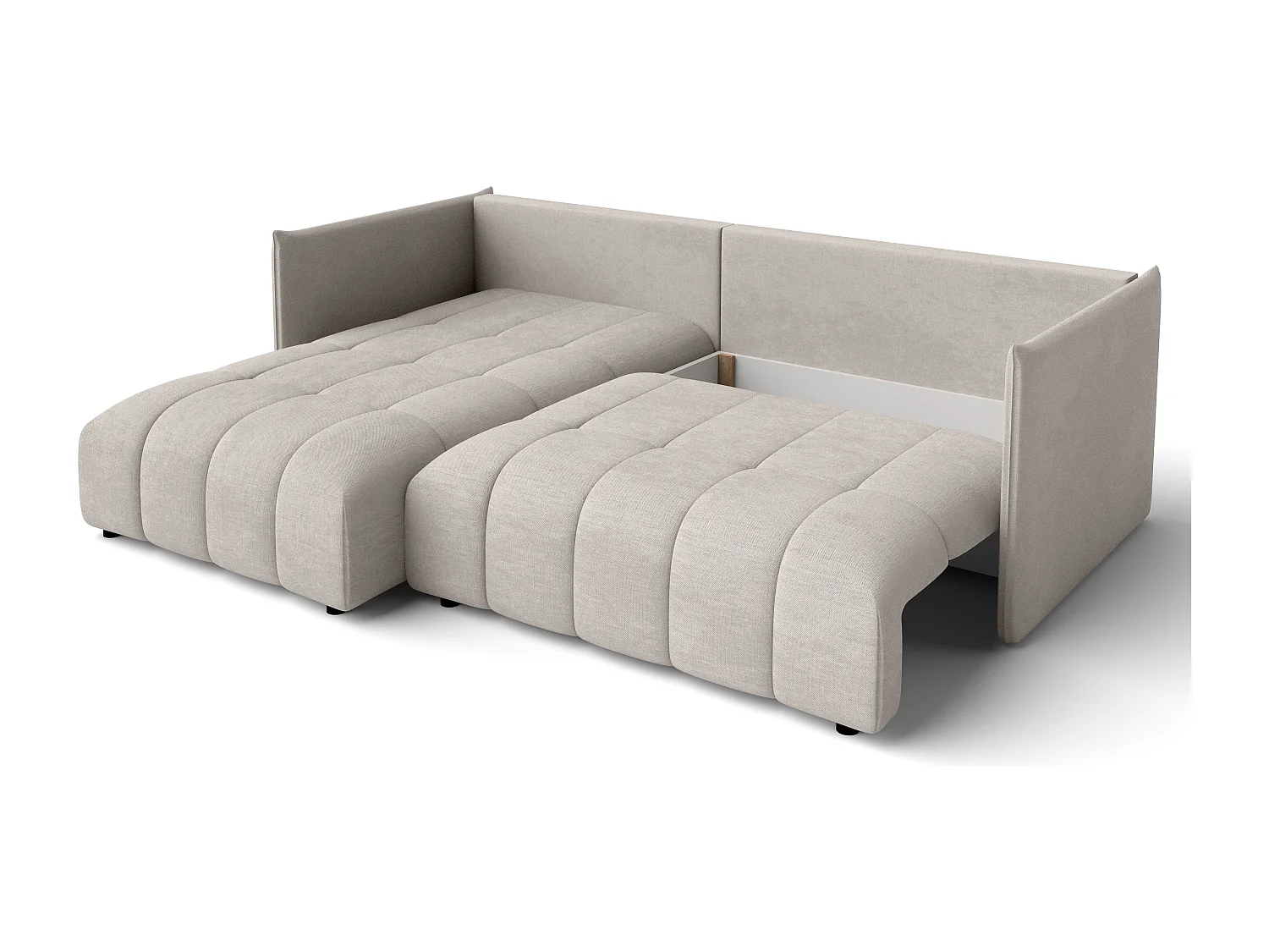 AX LIVING Canapé d’angle convertible Gaziante 245 cm beige avec coffre