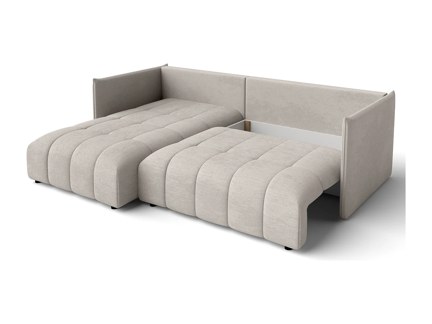 AX LIVING Canapé d’angle convertible Gaziante 245 cm beige avec coffre