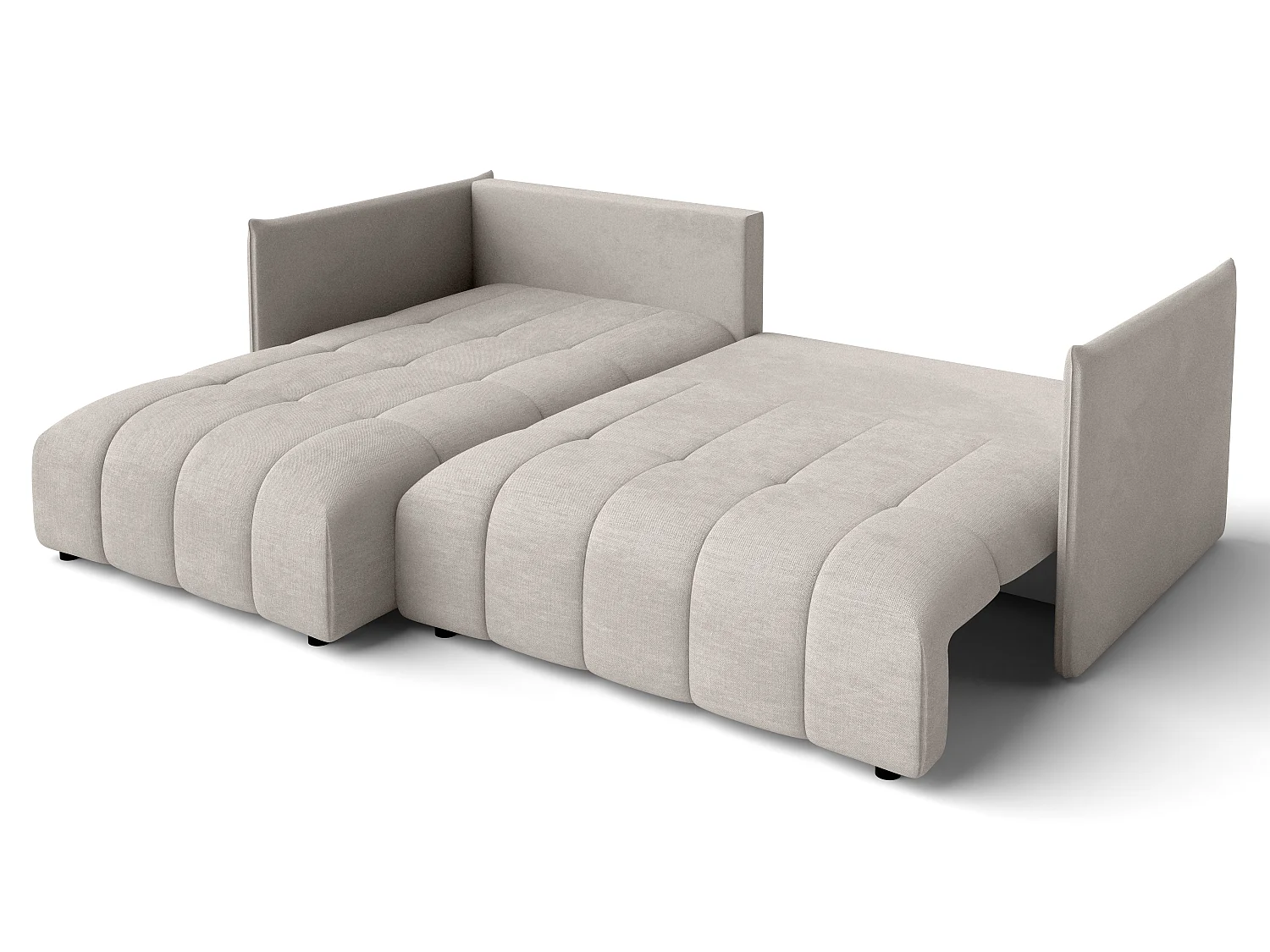 AX LIVING Canapé d’angle convertible Gaziante 245 cm beige avec coffre