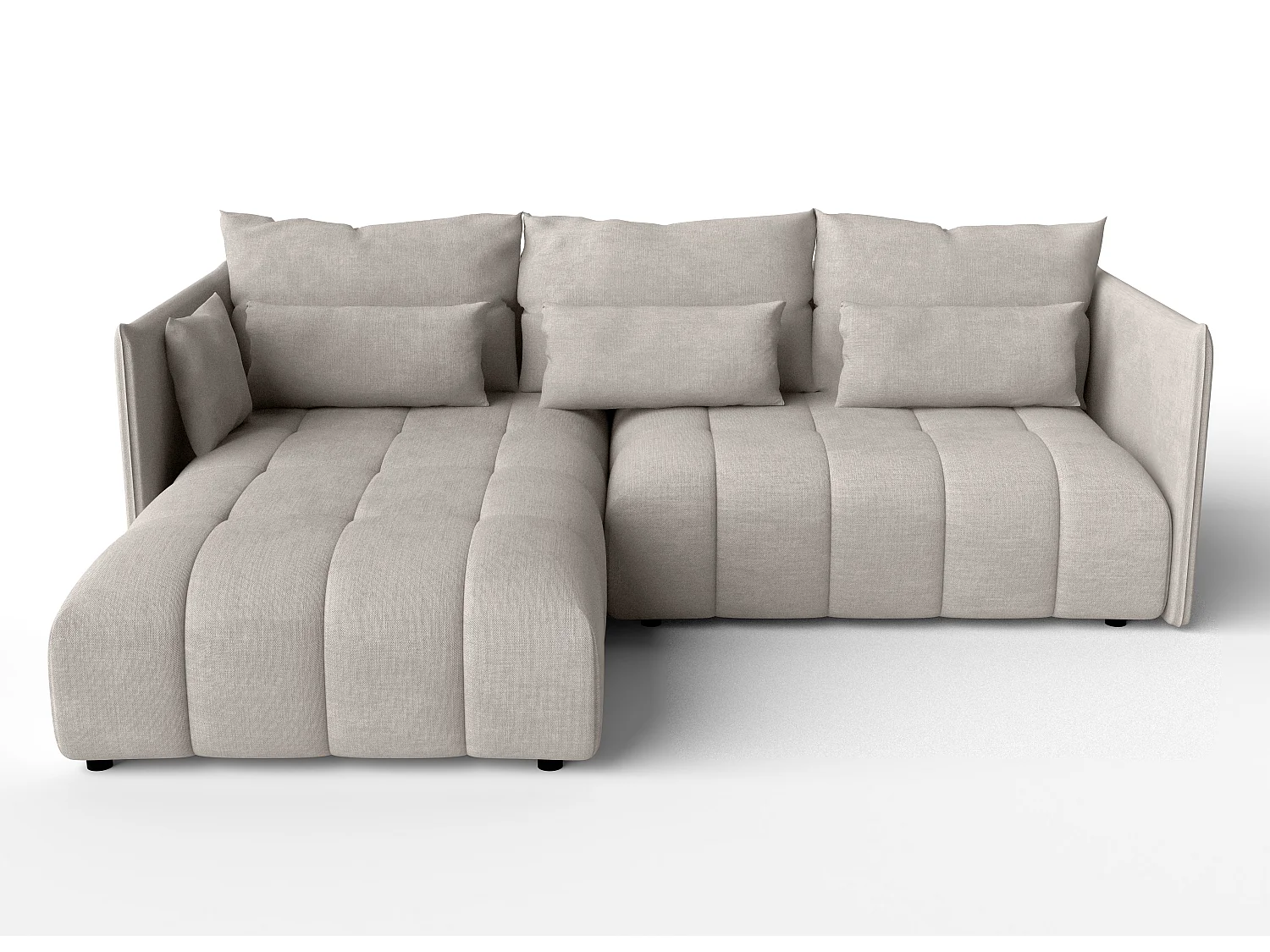 AX LIVING Canapé d’angle convertible Gaziante 248 cm beige avec coffre