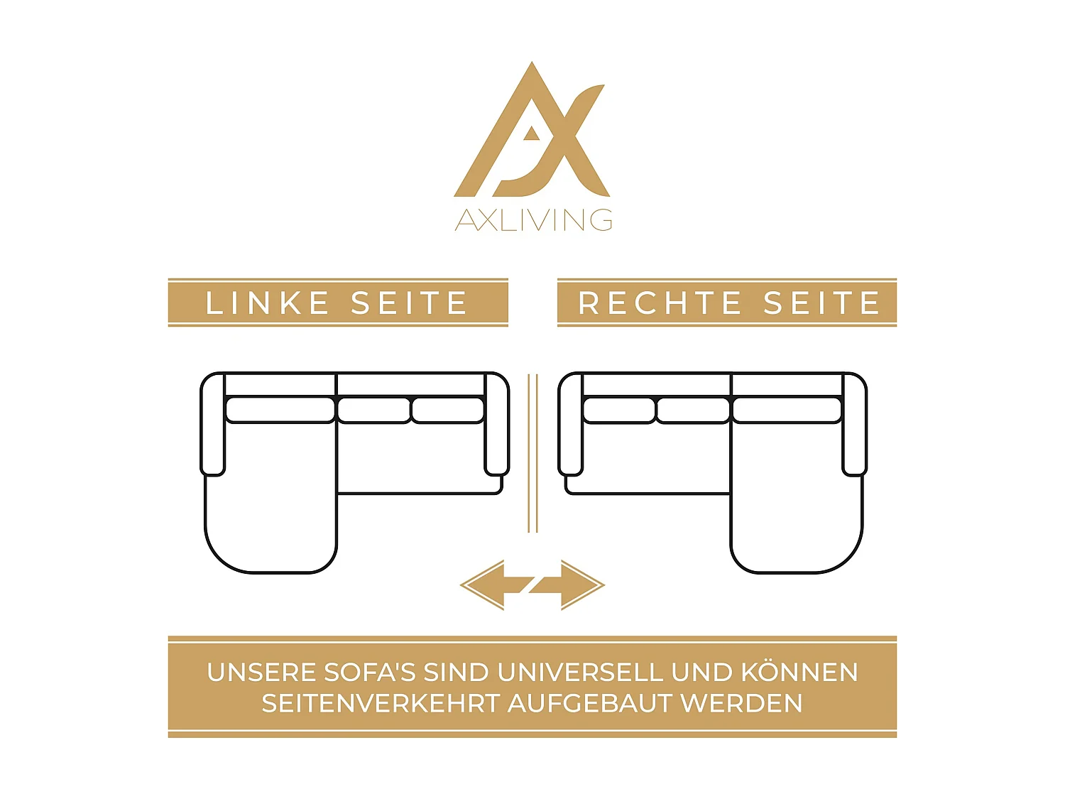 AX LIVING Canapé d’angle convertible Gaziante 248 cm beige avec coffre