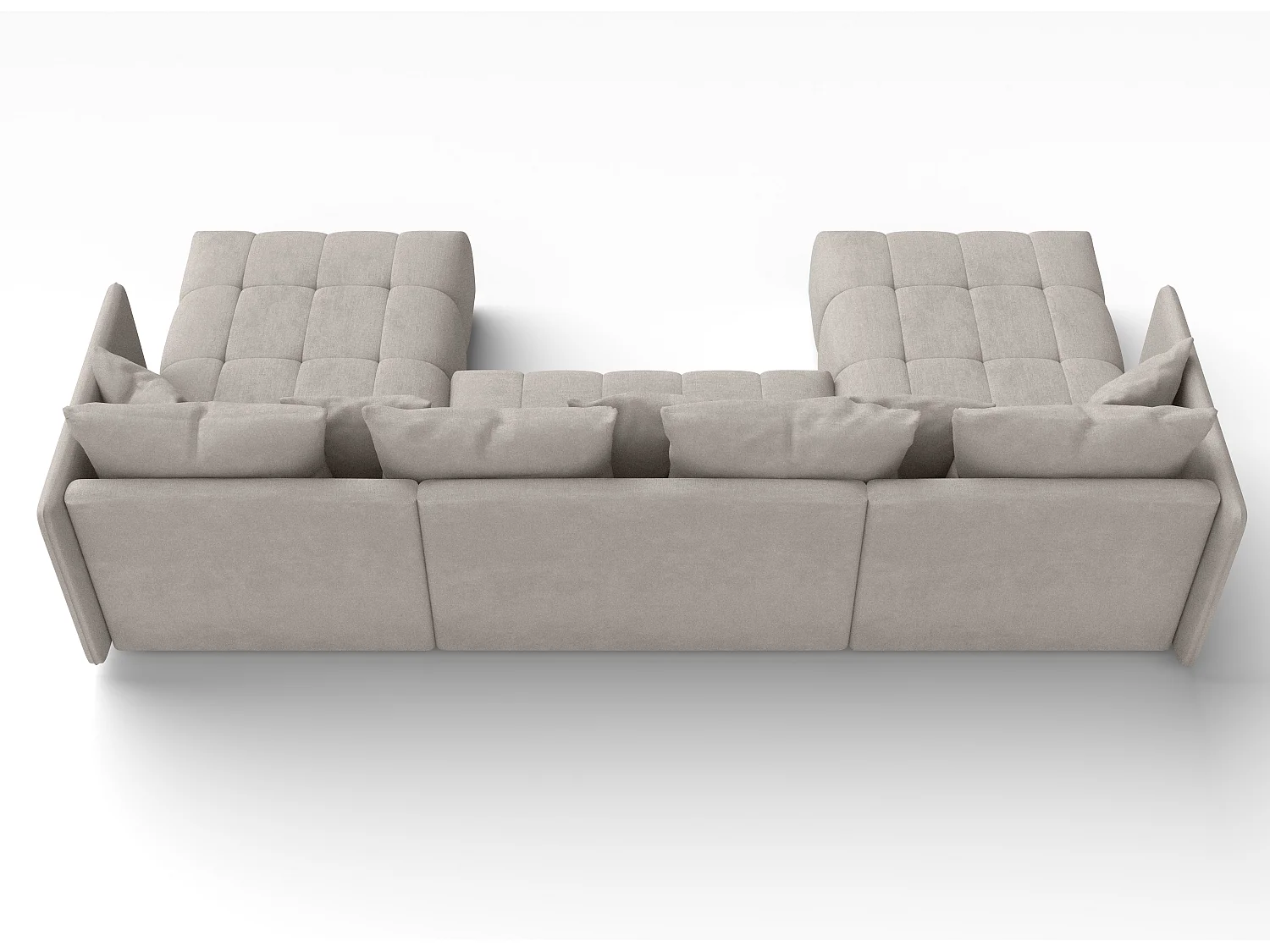 AX LIVING Hoekbank U vorm Mersino 353 cm in Beige met Bedfunctie