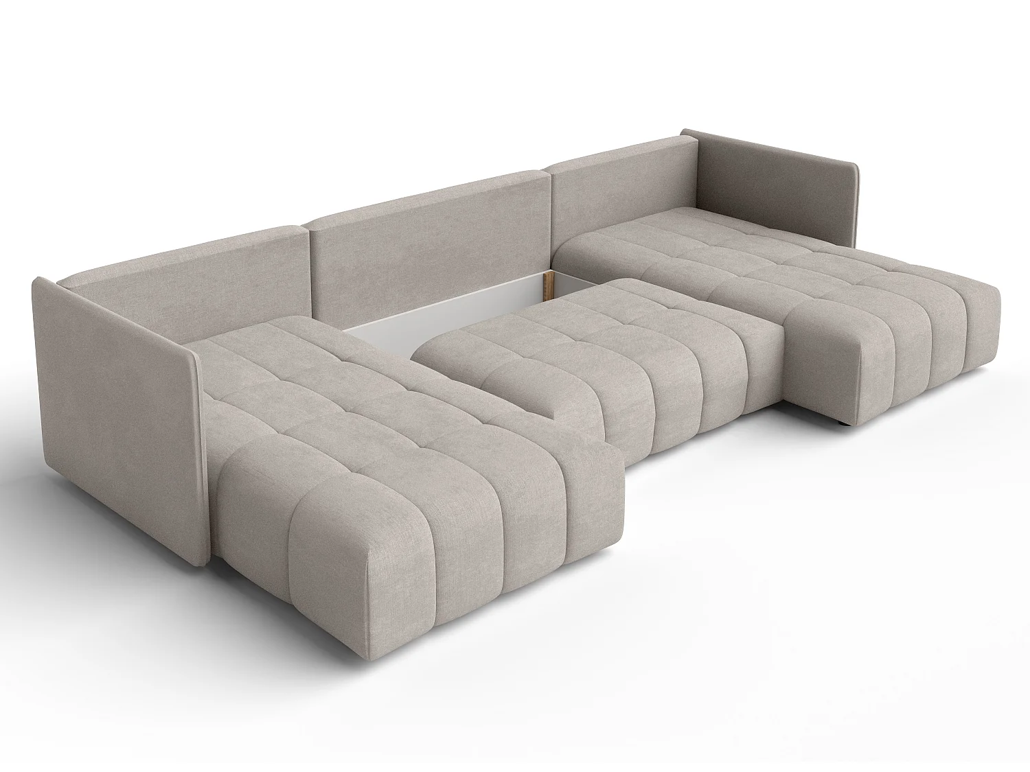 AX LIVING Hoekbank U vorm Mersino 353 cm in Beige met Bedfunctie