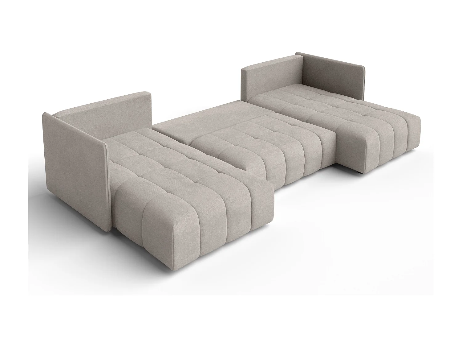 AX LIVING Hoekbank U vorm Mersino 353 cm in Beige met Bedfunctie