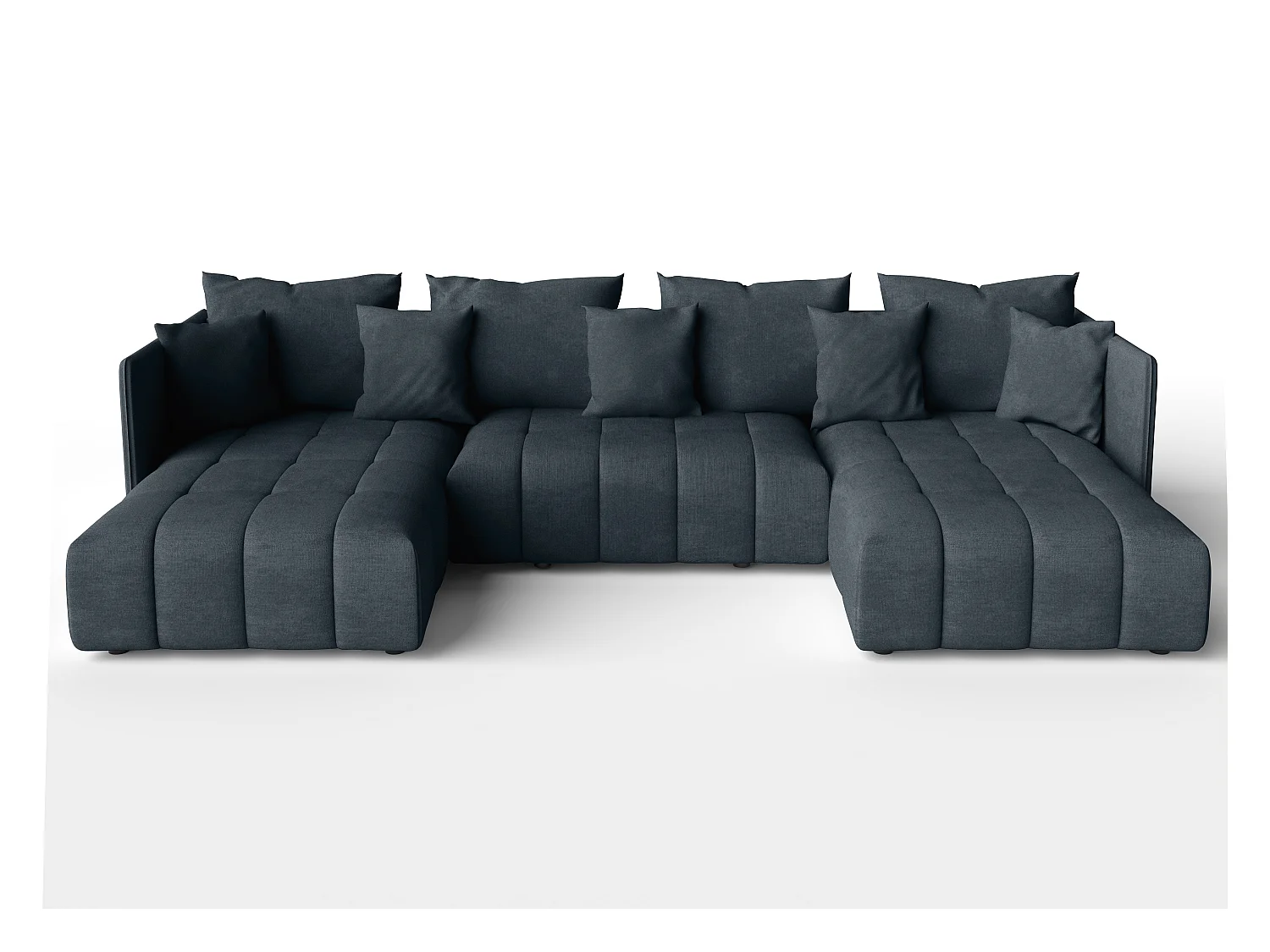 AX LIVING Hoekbank U vorm Mersino 353 cm in Grijs met Bedfunctie