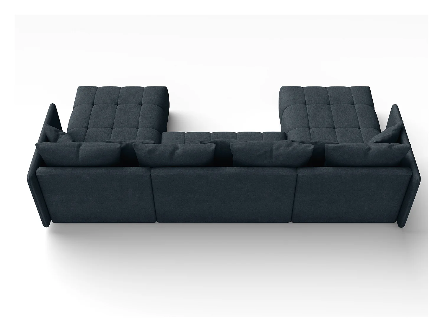 AX LIVING Hoekbank U vorm Mersino 353 cm in Grijs met Bedfunctie