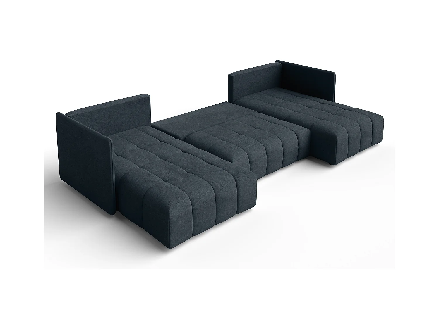 AX LIVING Hoekbank U vorm Mersino 353 cm in Grijs met Bedfunctie